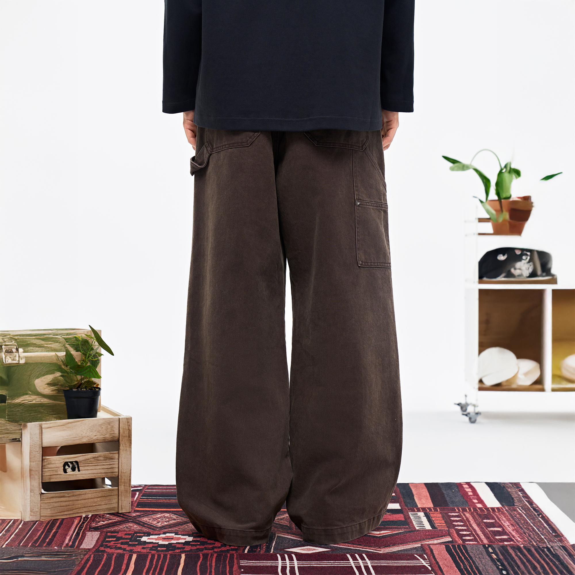 OVERLAPS Double-Knee Straight-Leg Pants, premium urban and streetwear designers apparel on PROJECTISR.com, OVERLAPS