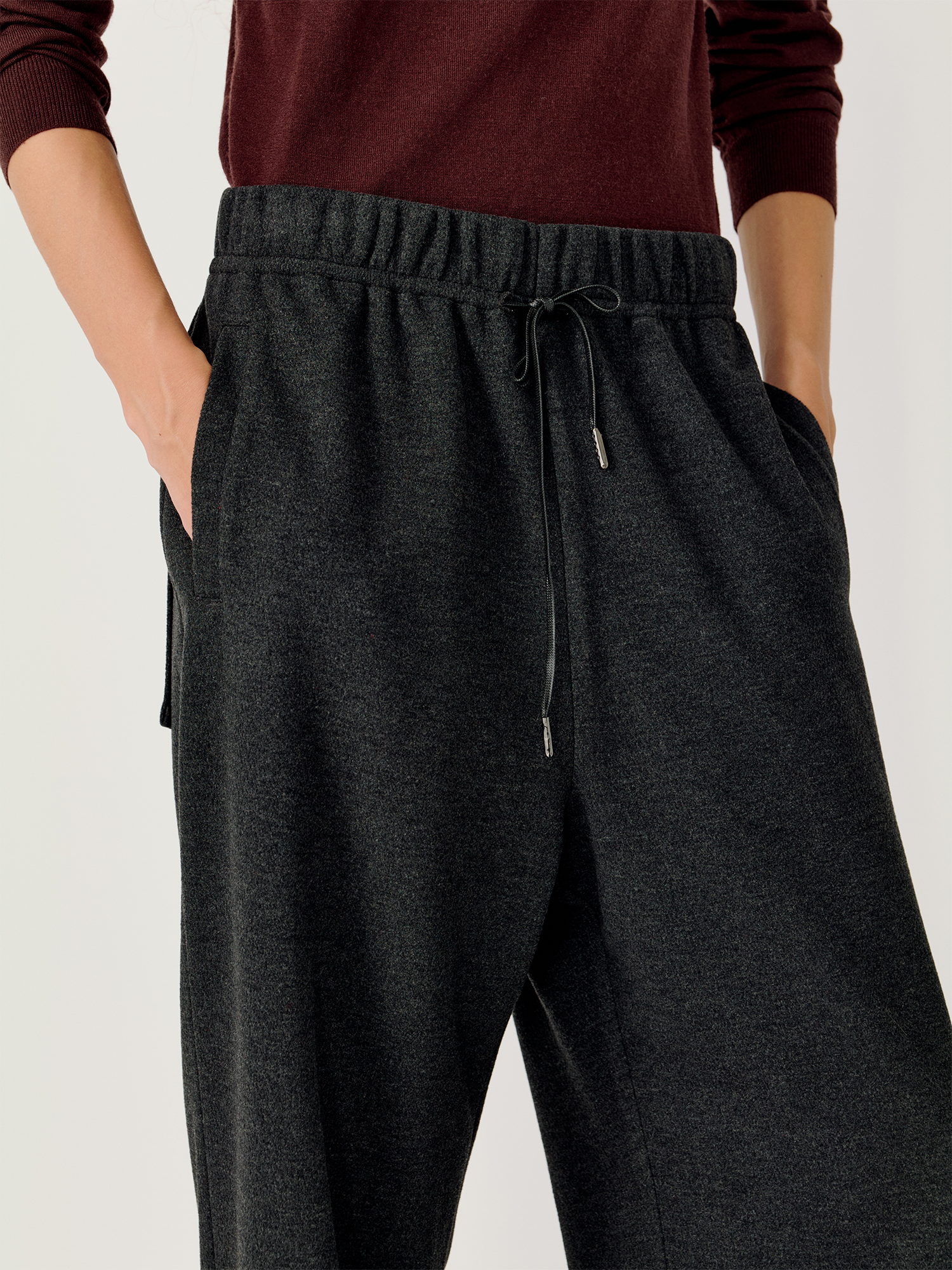 OPICLOTH Ribbed-Hem Drawstring Knit Trousers, premium urban and streetwear designers apparel on PROJECTISR.com, OPICLOTH