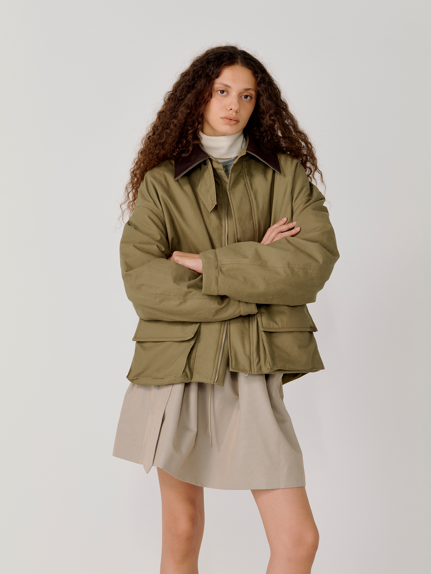 OPICLOTH Faux Leather Collar Windproof Jacket, premium urban and streetwear designers apparel on PROJECTISR.com, OPICLOTH