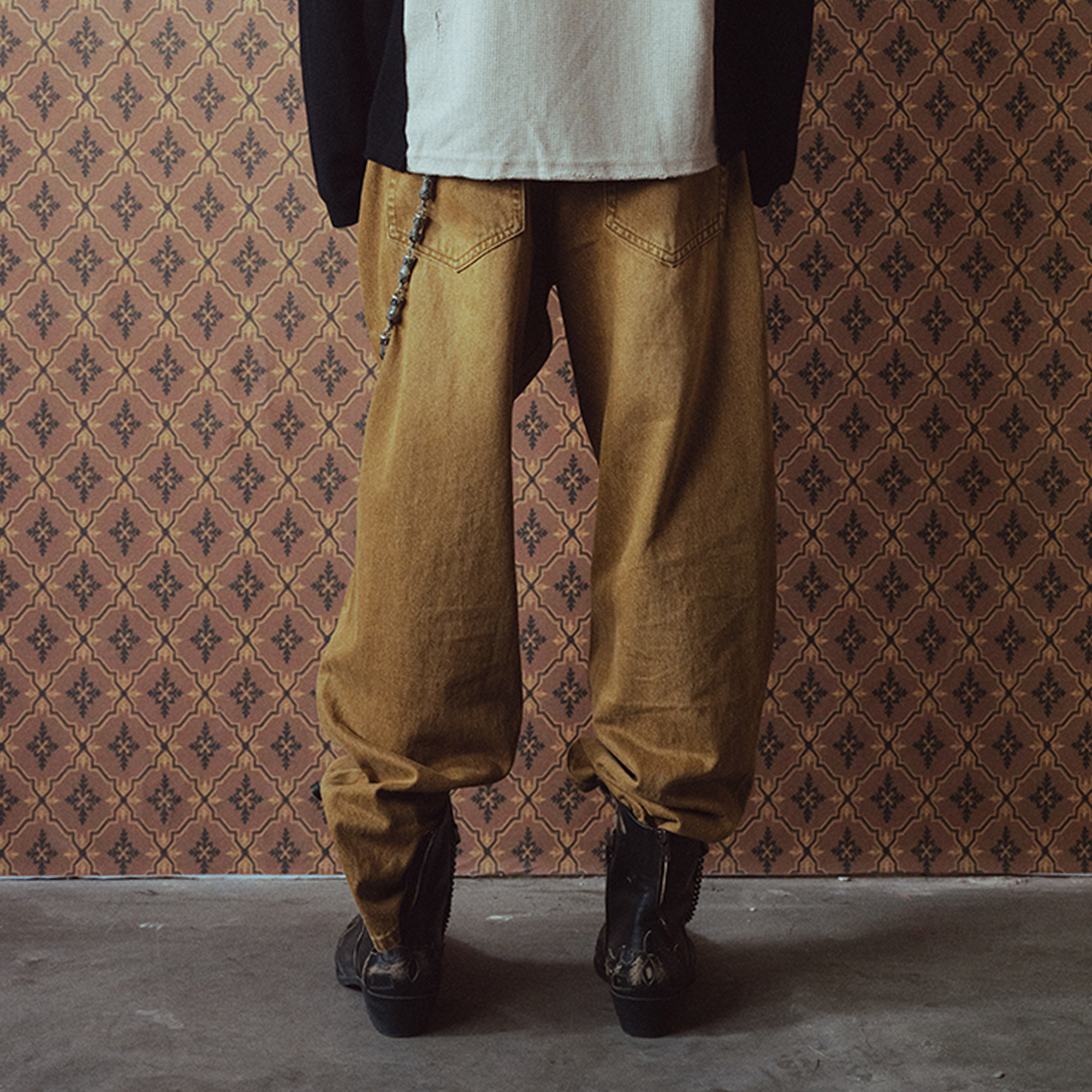 RICHILL Washed Slogan Embroidery Dual-Button Jeans, premium urban and streetwear designers apparel on PROJECTISR.com, RICHILL