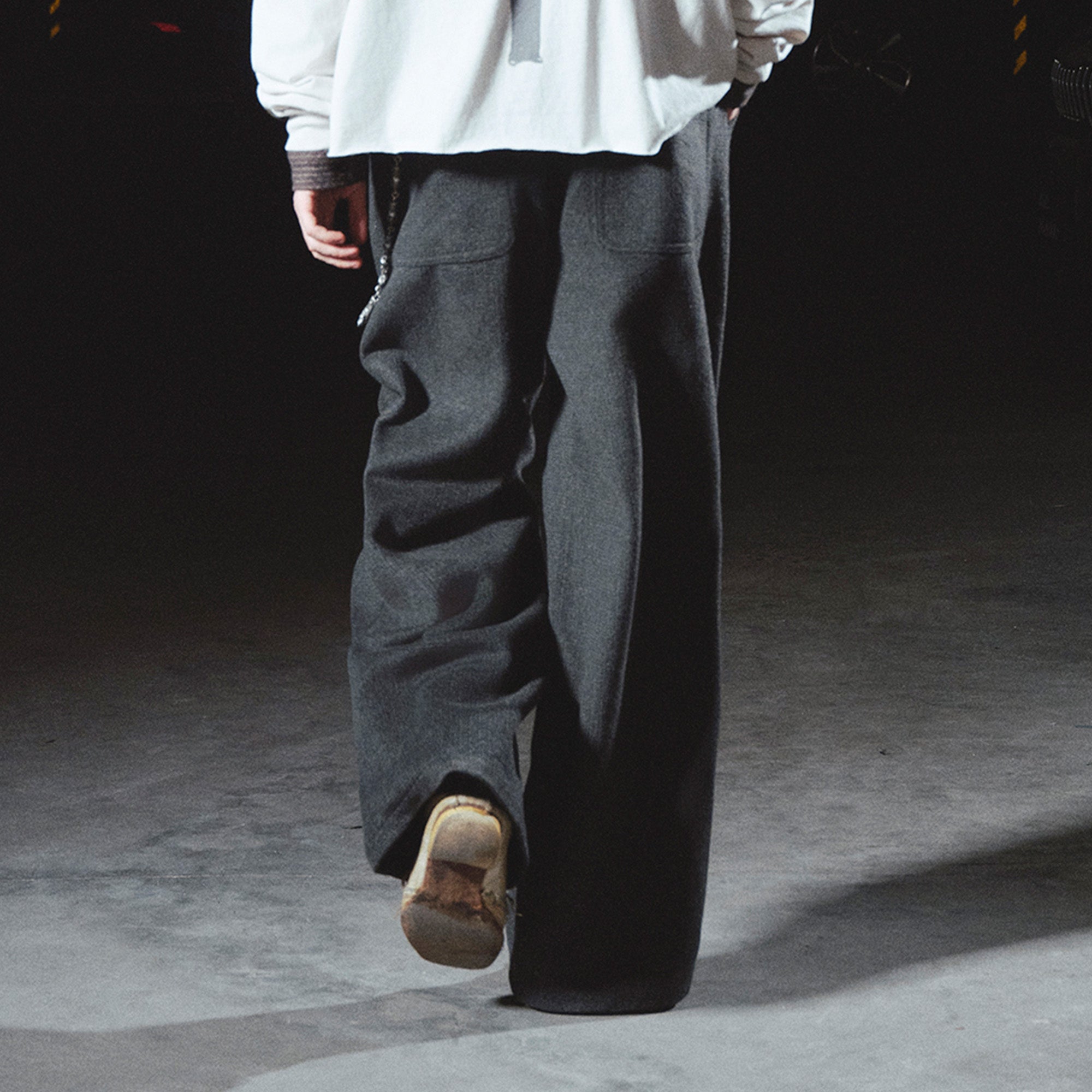 RICHILL Panel Pleated Wide-Leg Trousers, premium urban and streetwear designers apparel on PROJECTISR.com, RICHILL