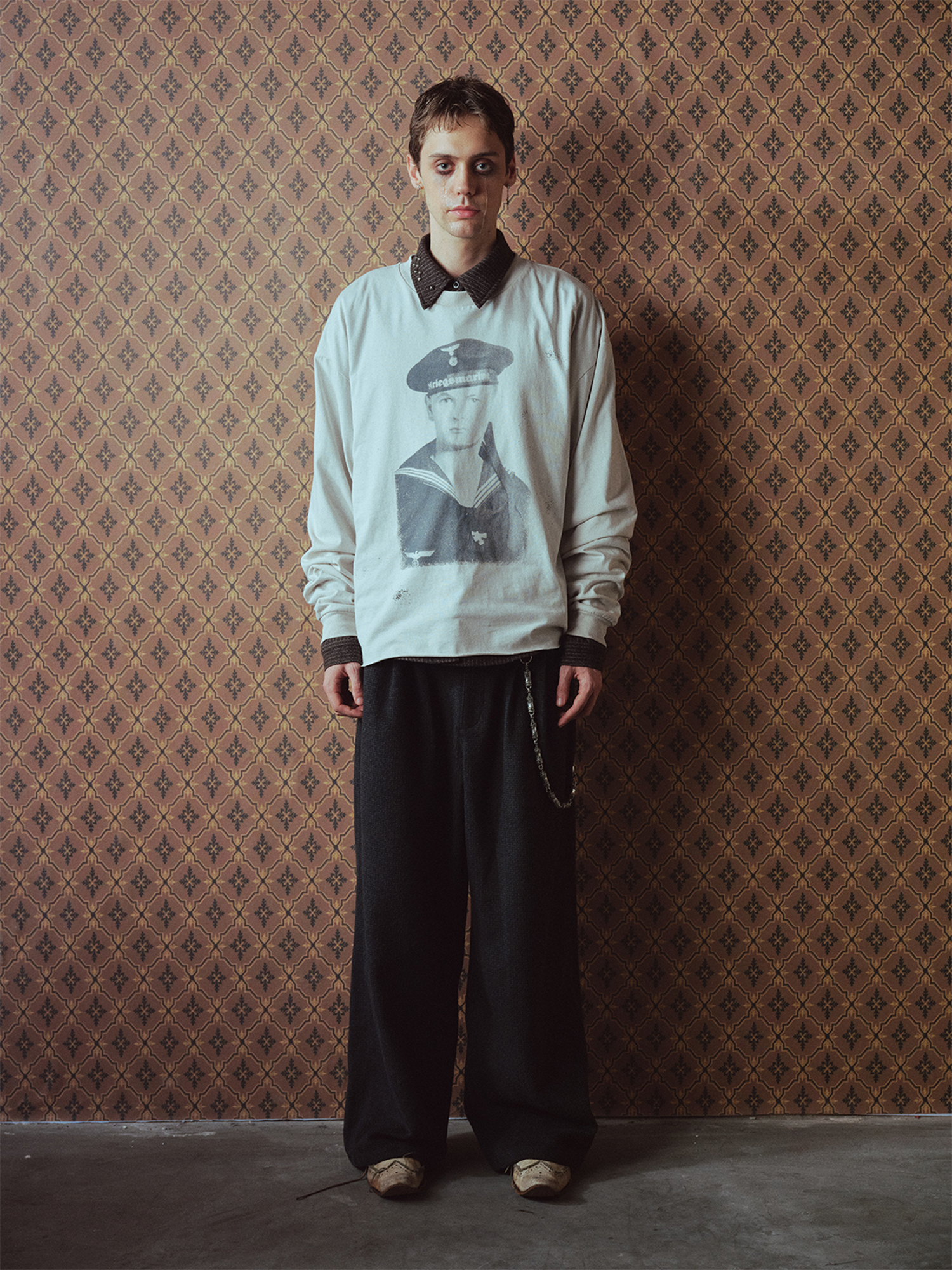 RICHILL Retro Naval Graphic Crewneck Long-Sleeve Tee, premium urban and streetwear designers apparel on PROJECTISR.com, RICHILL