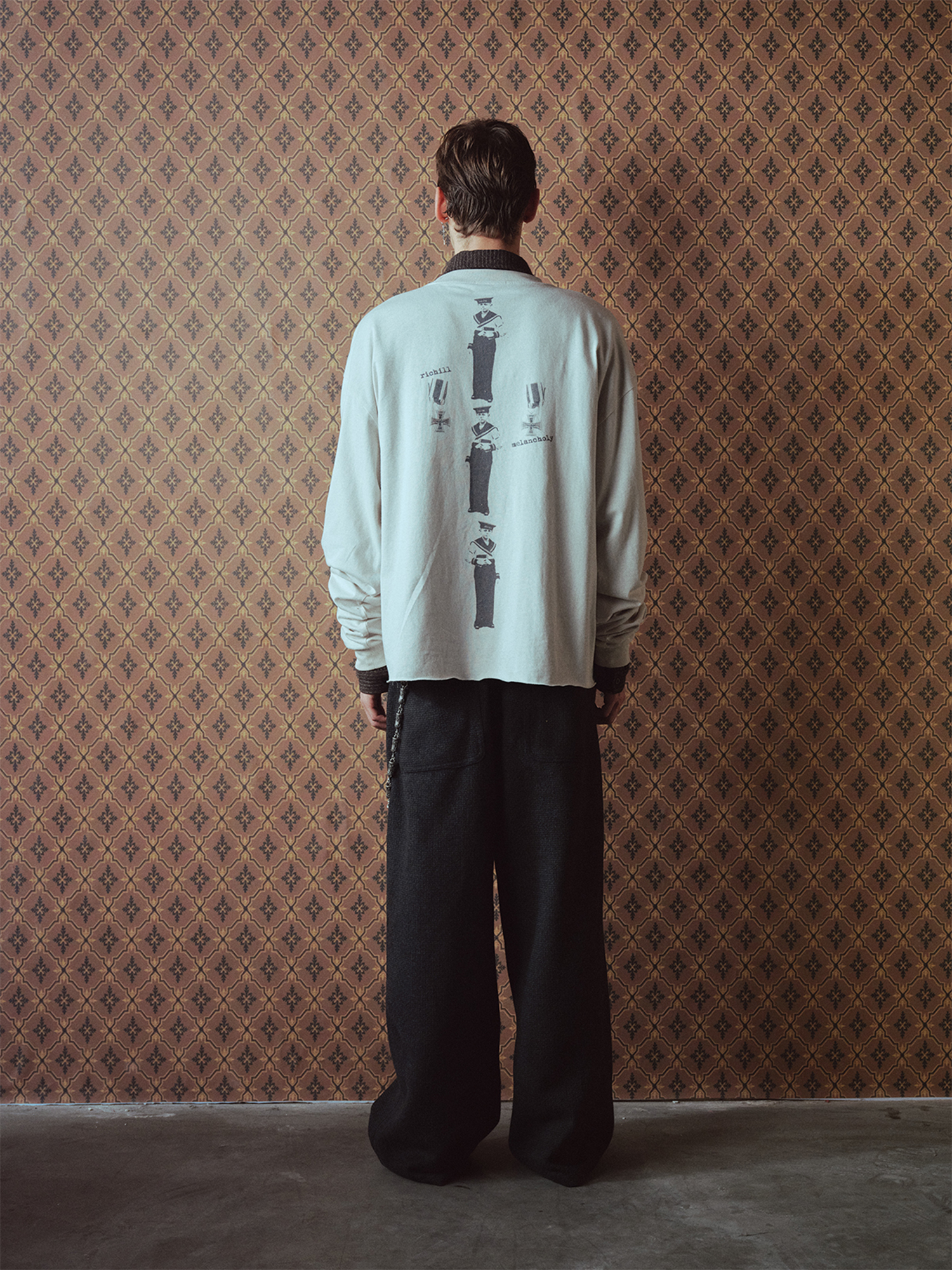 RICHILL Retro Naval Graphic Crewneck Long-Sleeve Tee, premium urban and streetwear designers apparel on PROJECTISR.com, RICHILL