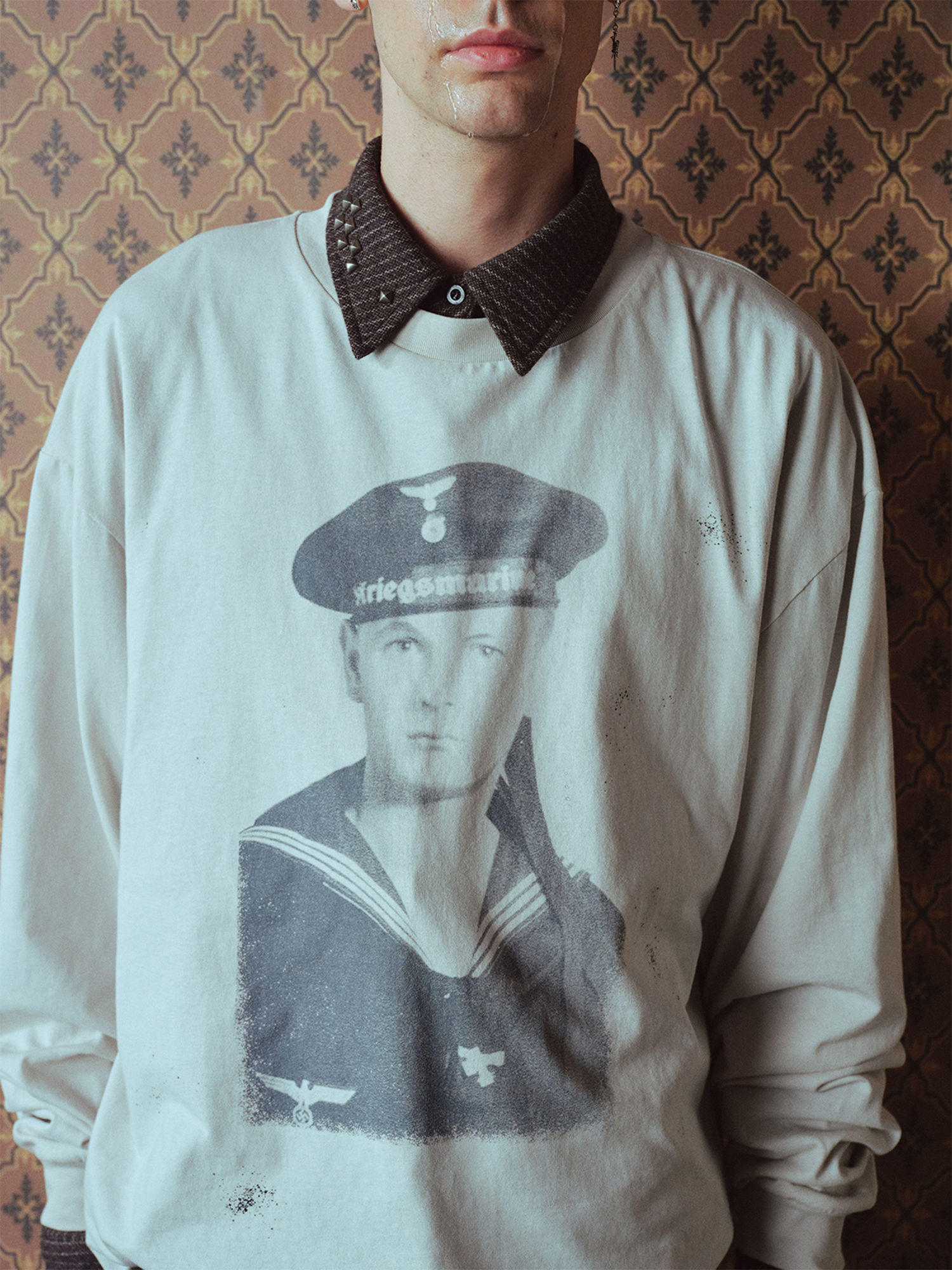 RICHILL Retro Naval Graphic Crewneck Long-Sleeve Tee, premium urban and streetwear designers apparel on PROJECTISR.com, RICHILL