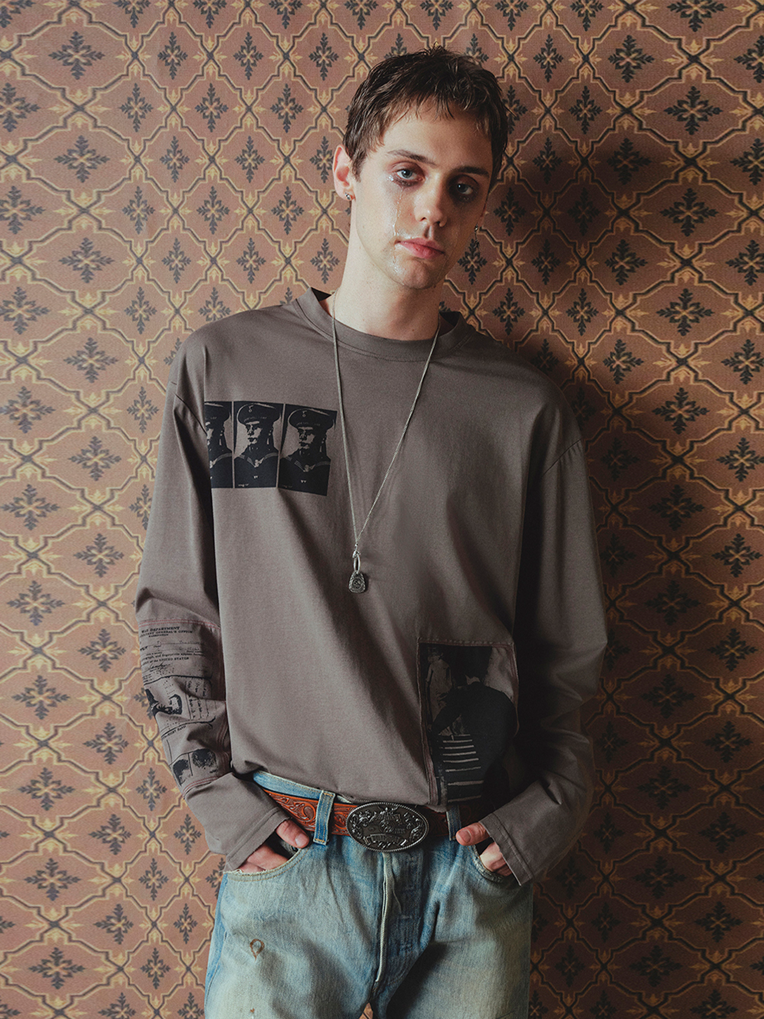 RICHILL Military Graphic Patch Long-Sleeve Tee, premium urban and streetwear designers apparel on PROJECTISR.com, RICHILL