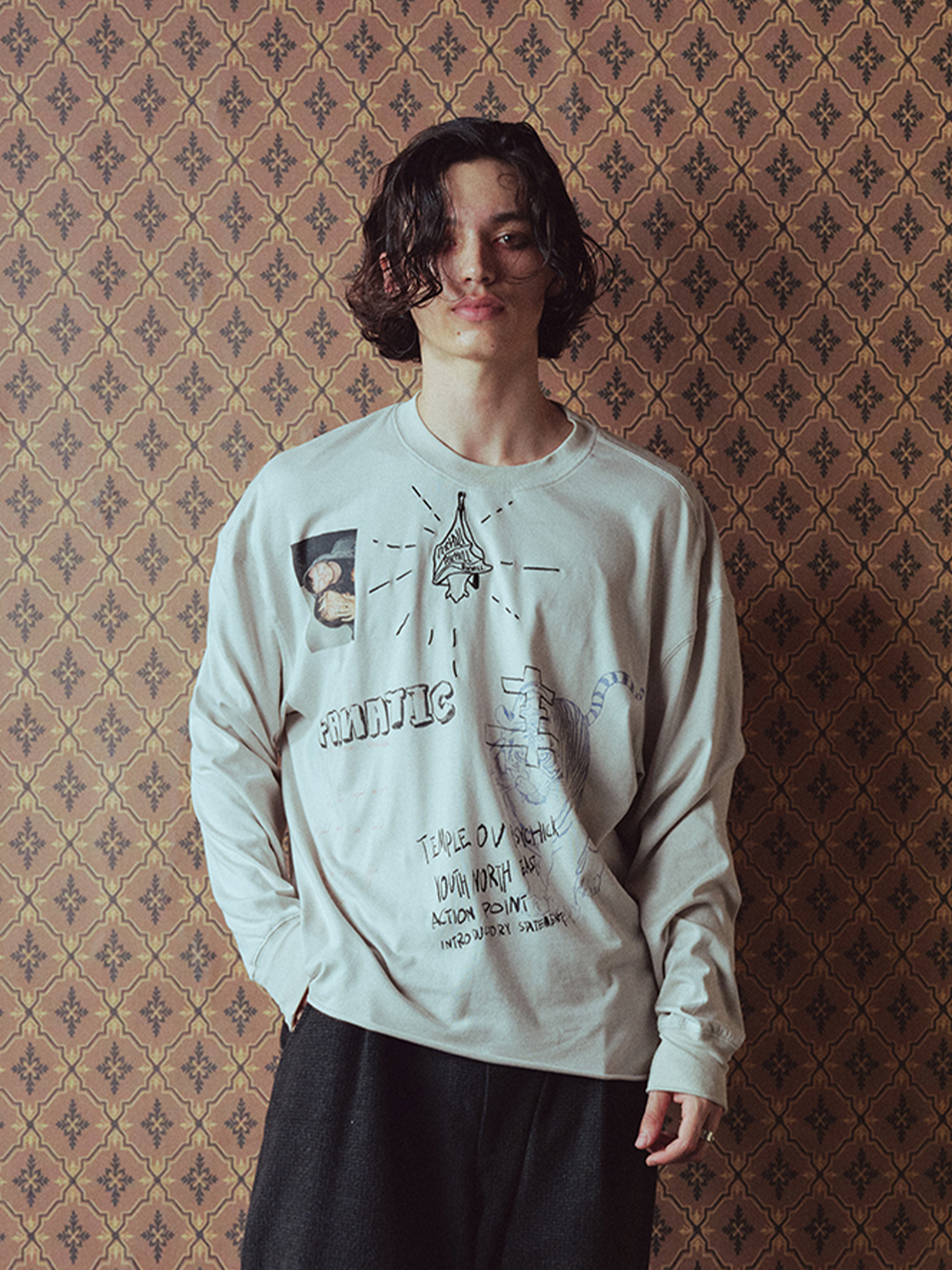 RICHILL Sketch Crewneck Long-Sleeve Tee, premium urban and streetwear designers apparel on PROJECTISR.com, RICHILL