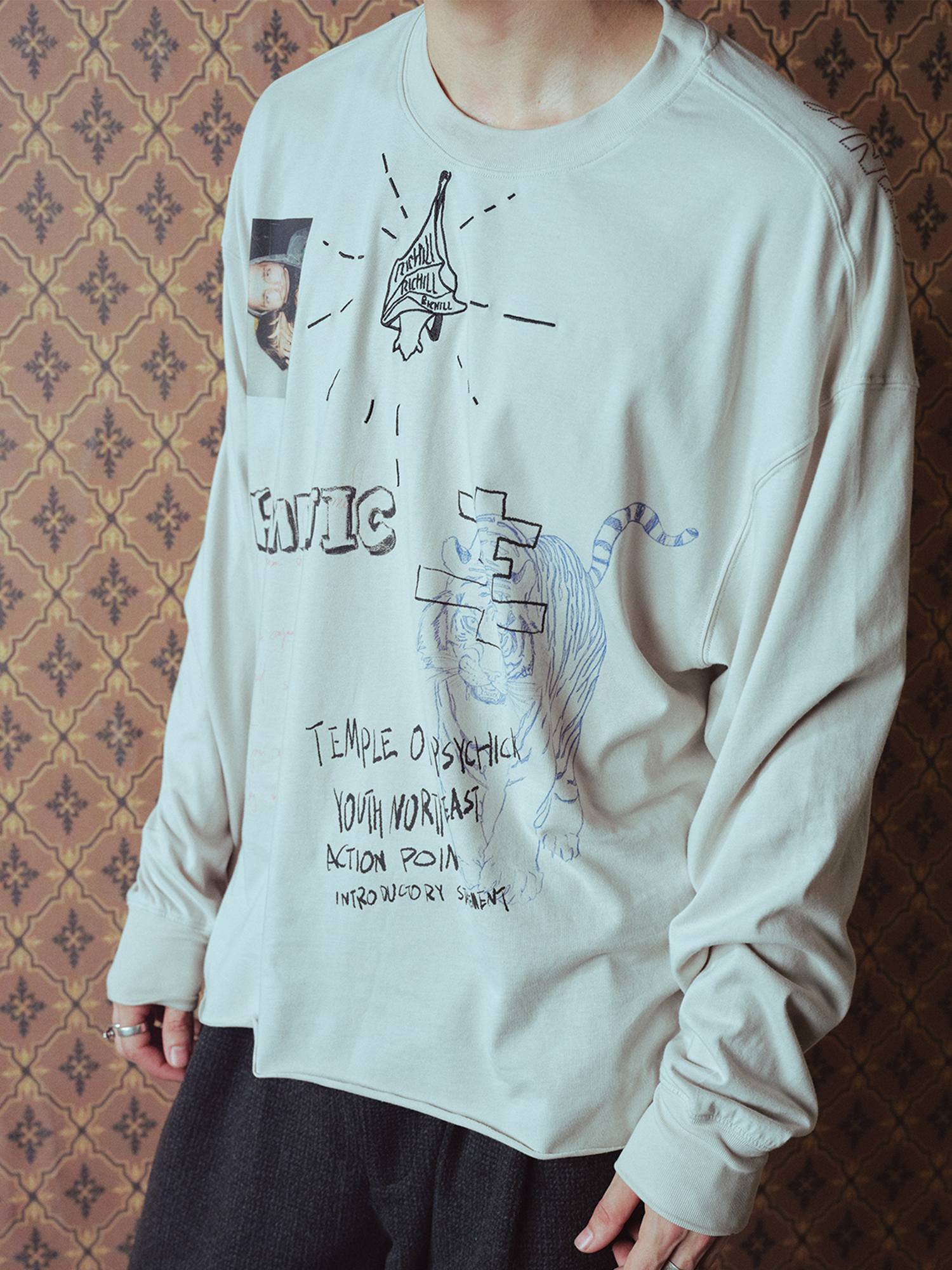 RICHILL Sketch Crewneck Long-Sleeve Tee, premium urban and streetwear designers apparel on PROJECTISR.com, RICHILL