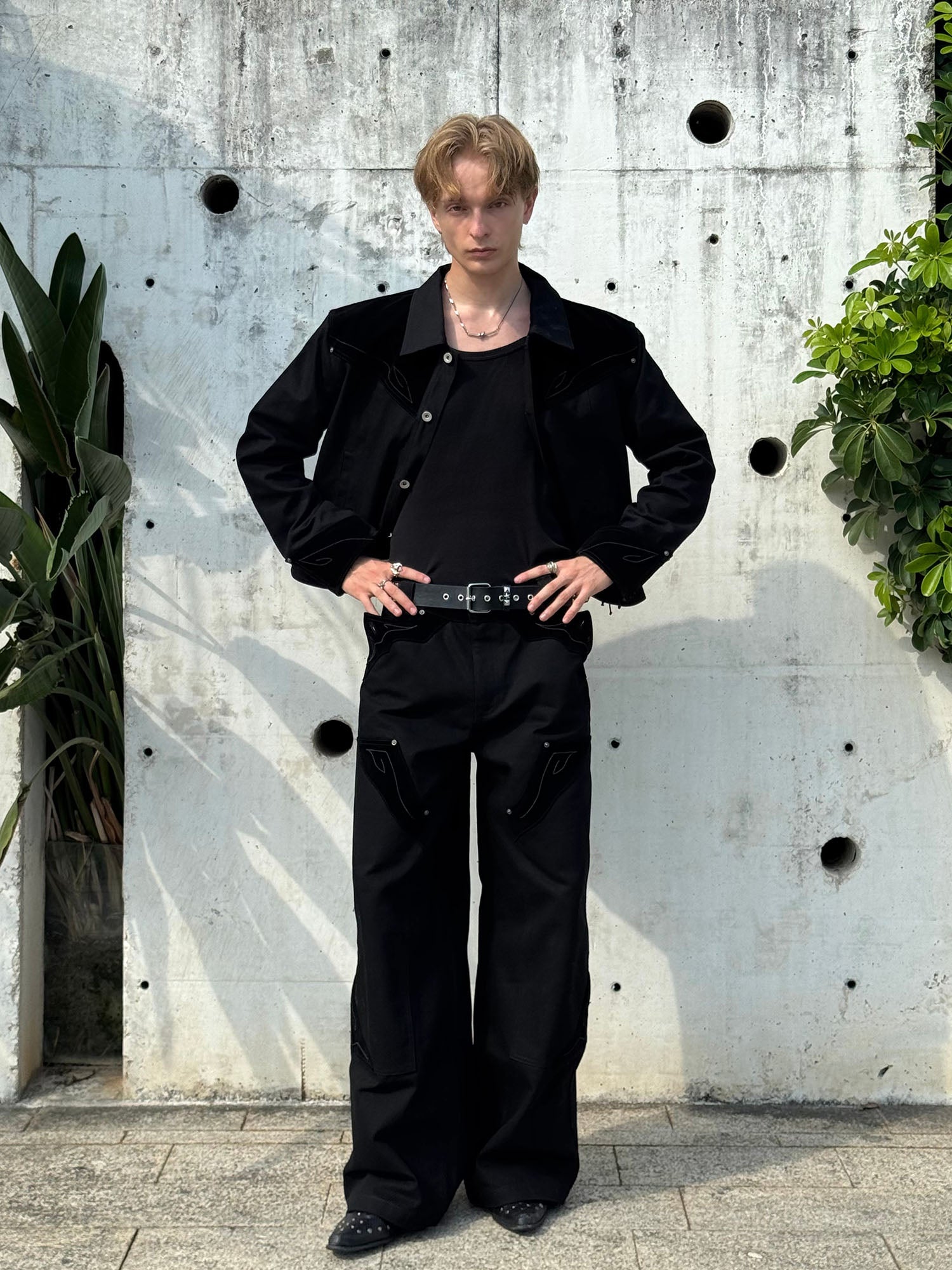 ESAIAS Totem Embroidered Velvet Panel Short Jacket, premium urban and streetwear designers apparel on PROJECTISR.com, ESAIAS