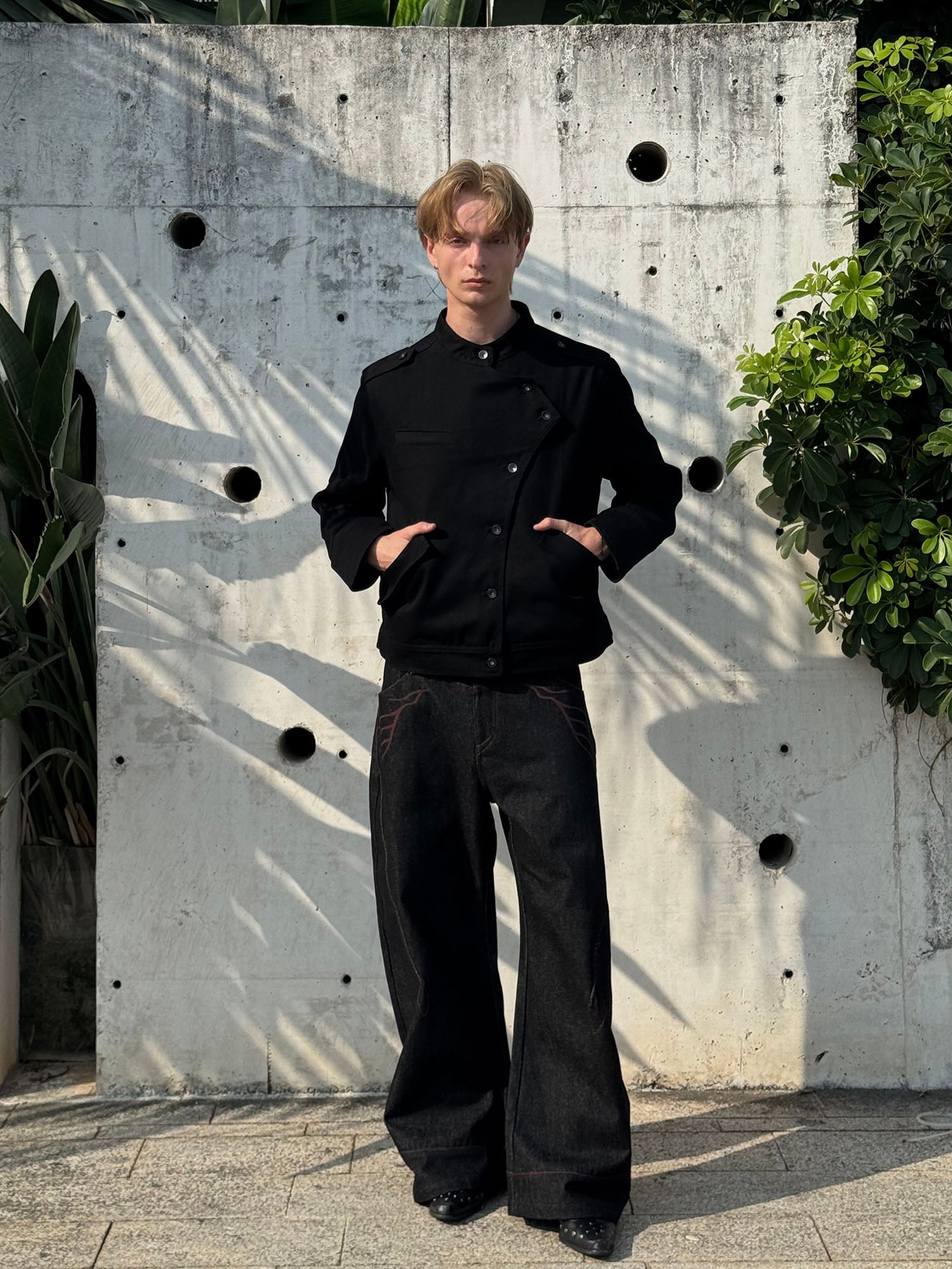 ESAIAS Asymmetric Stand-Collar Military Jacket, premium urban and streetwear designers apparel on PROJECTISR.com, ESAIAS