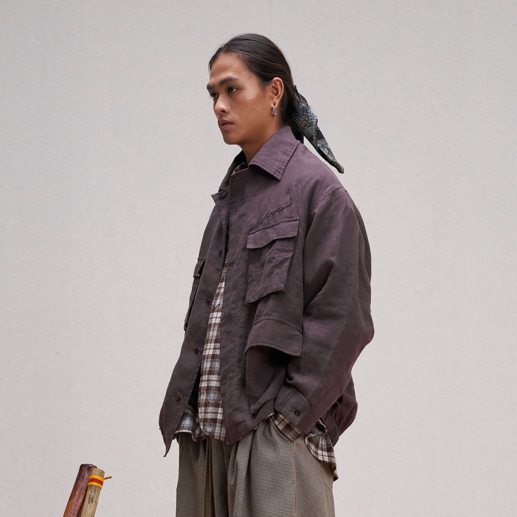 UNLIMITED MOTE Multi-Pocket Linen Shirt