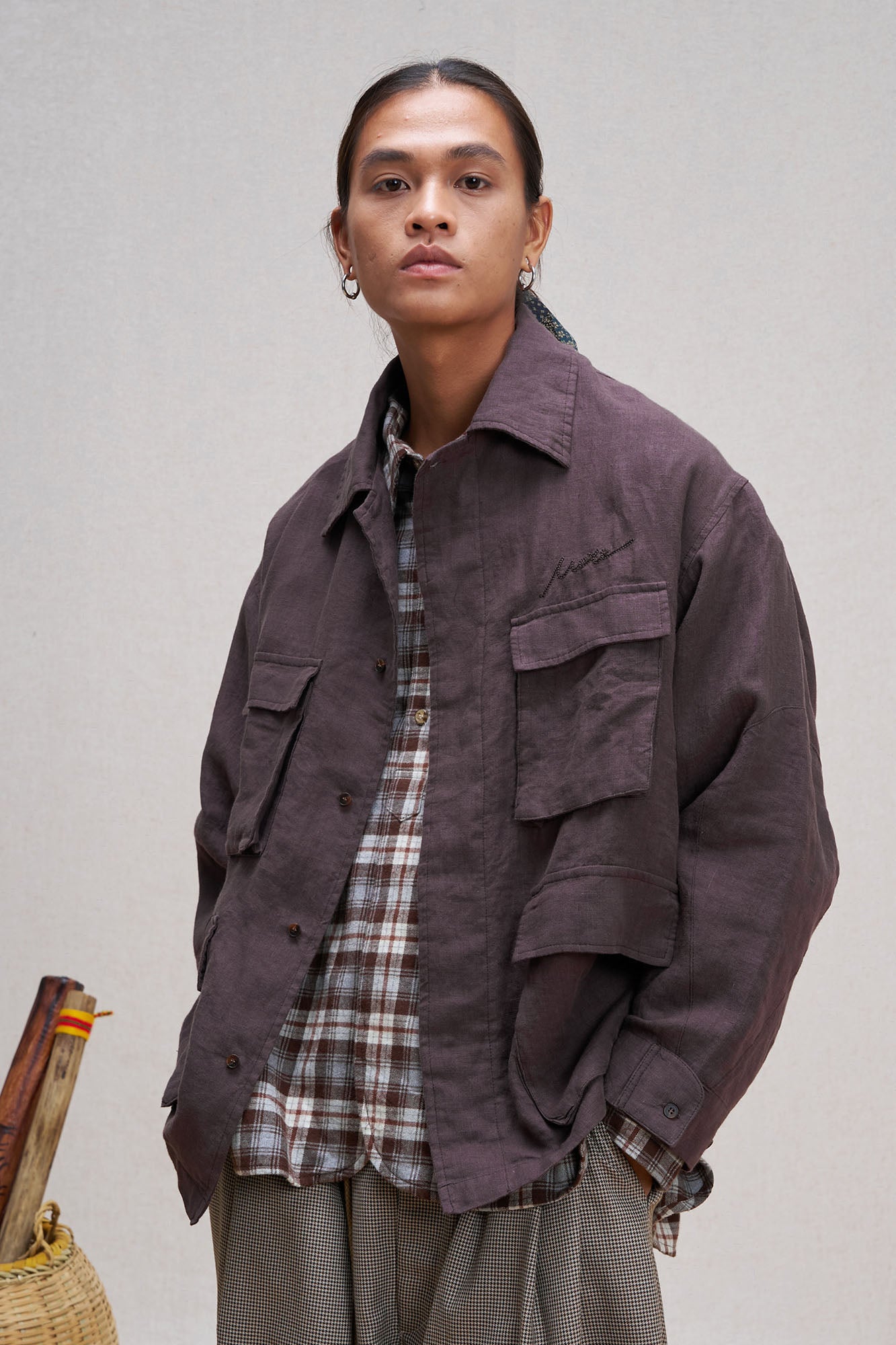 UNLIMITED MOTE Multi-Pocket Linen Shirt