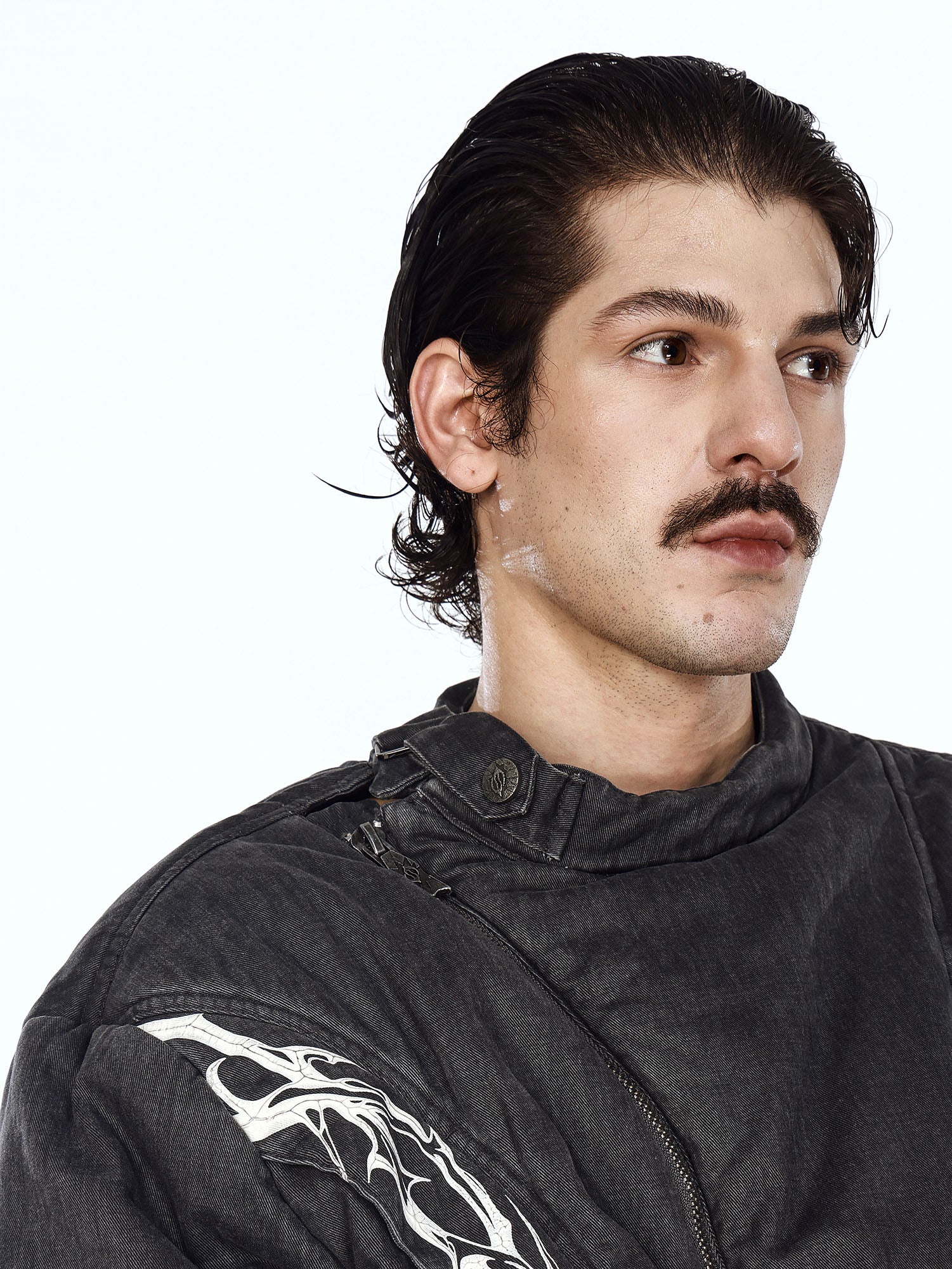 FLYERRER Distressed Asymmetric Placket Totem Bomber