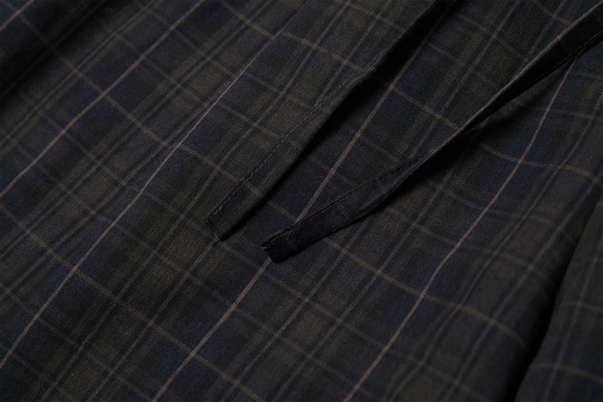 TGNS Plaid Pleated Wide-Leg Trousers