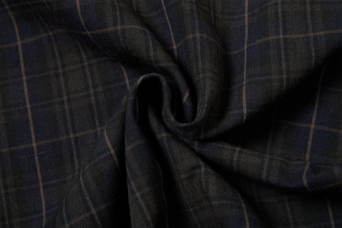 TGNS Plaid Pleated Wide-Leg Trousers