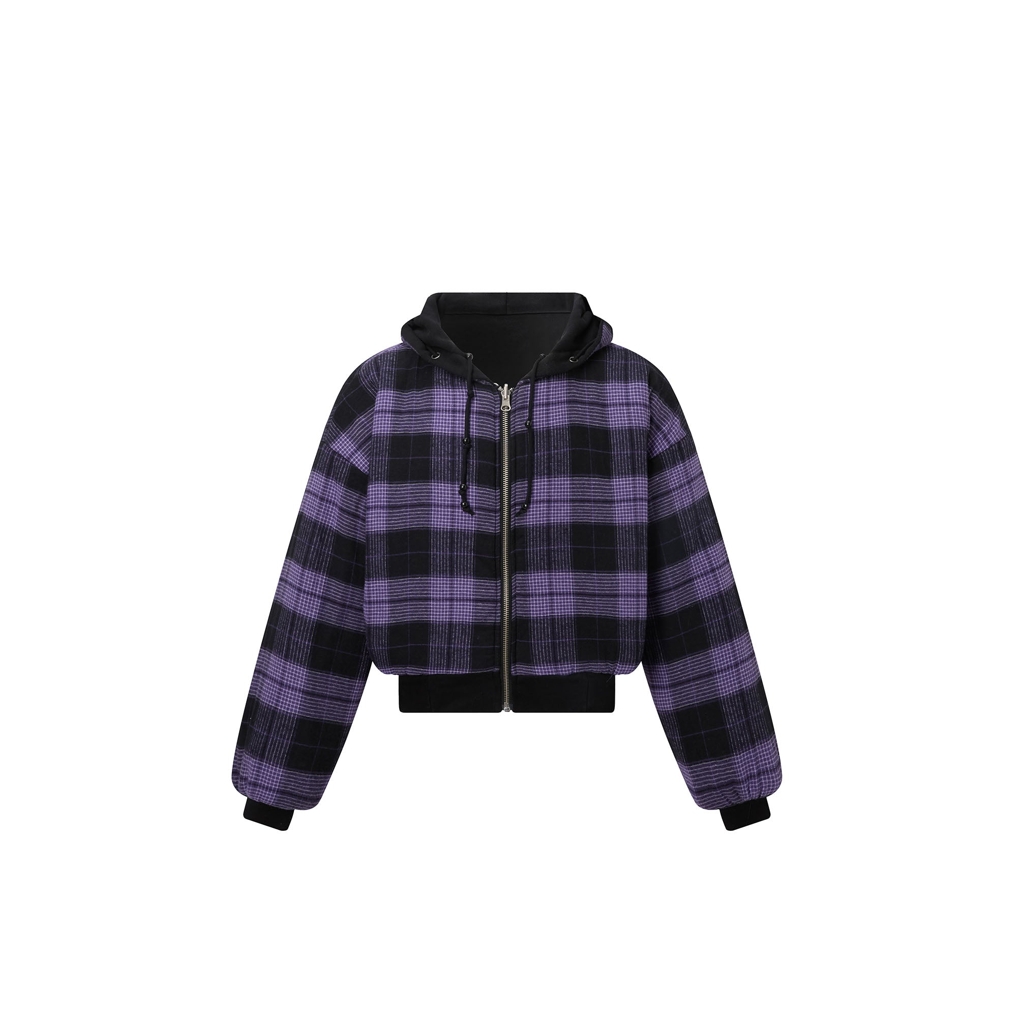 RECOVER ZONE Reversible Check & Solid Hoodie Jacket, premium urban and streetwear designers apparel on PROJECTISR.com, RECOVER ZONE