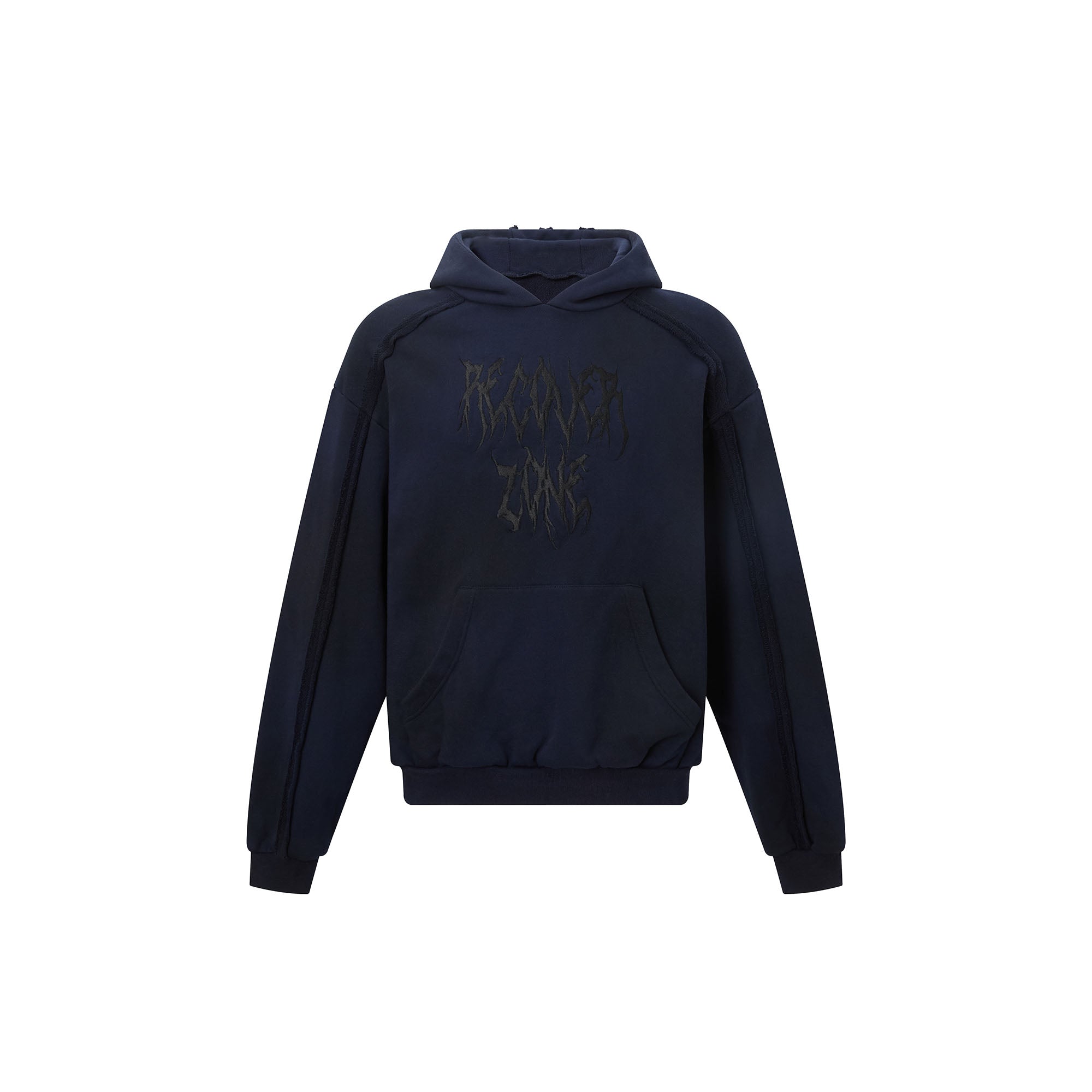 RECOVER ZONE LOGO Embroidered Dirty Wash Hoodie, premium urban and streetwear designers apparel on PROJECTISR.com, RECOVER ZONE