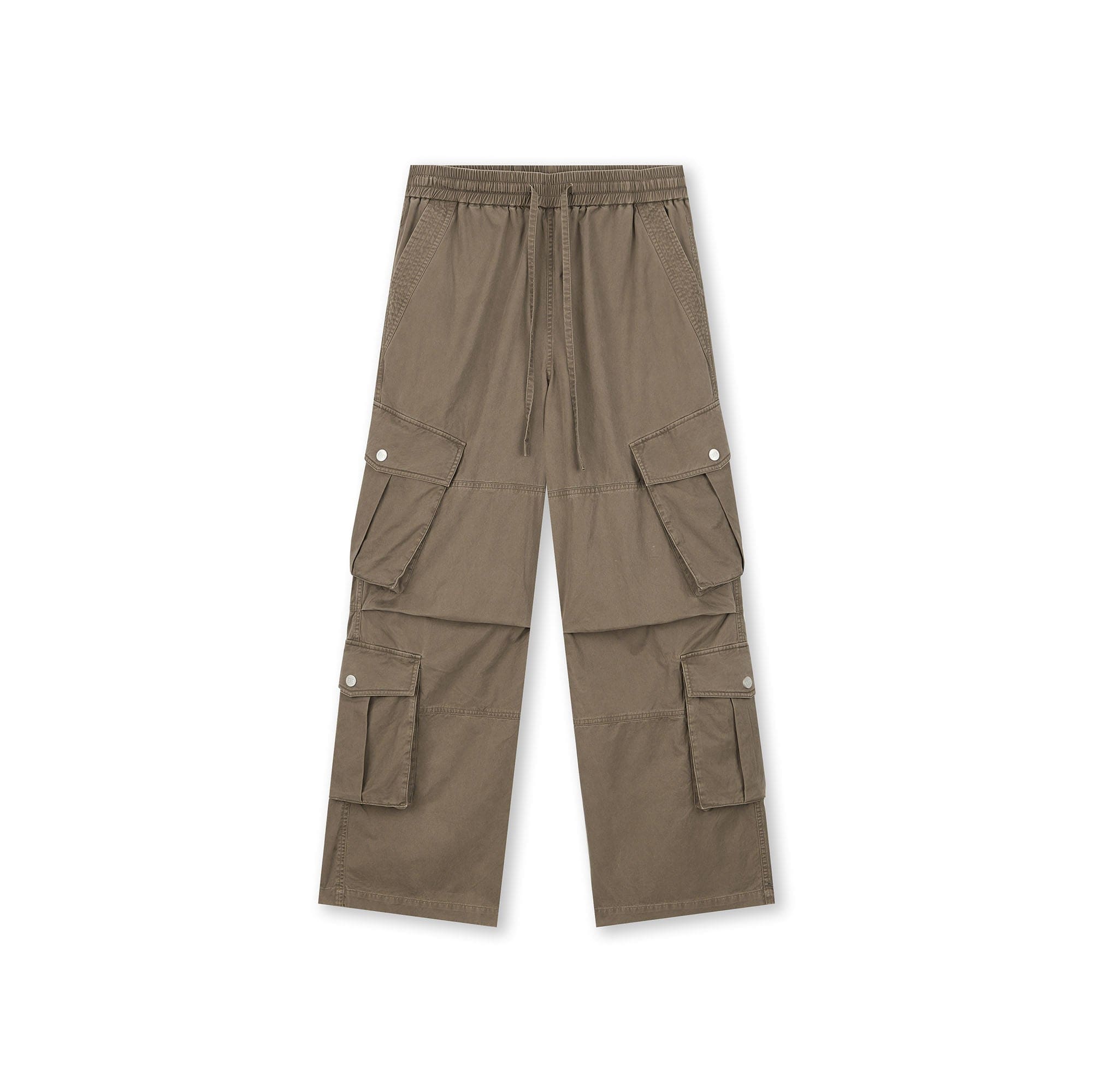 BONELESS Multi-Pocket Pleated Knee Drawstring Pants