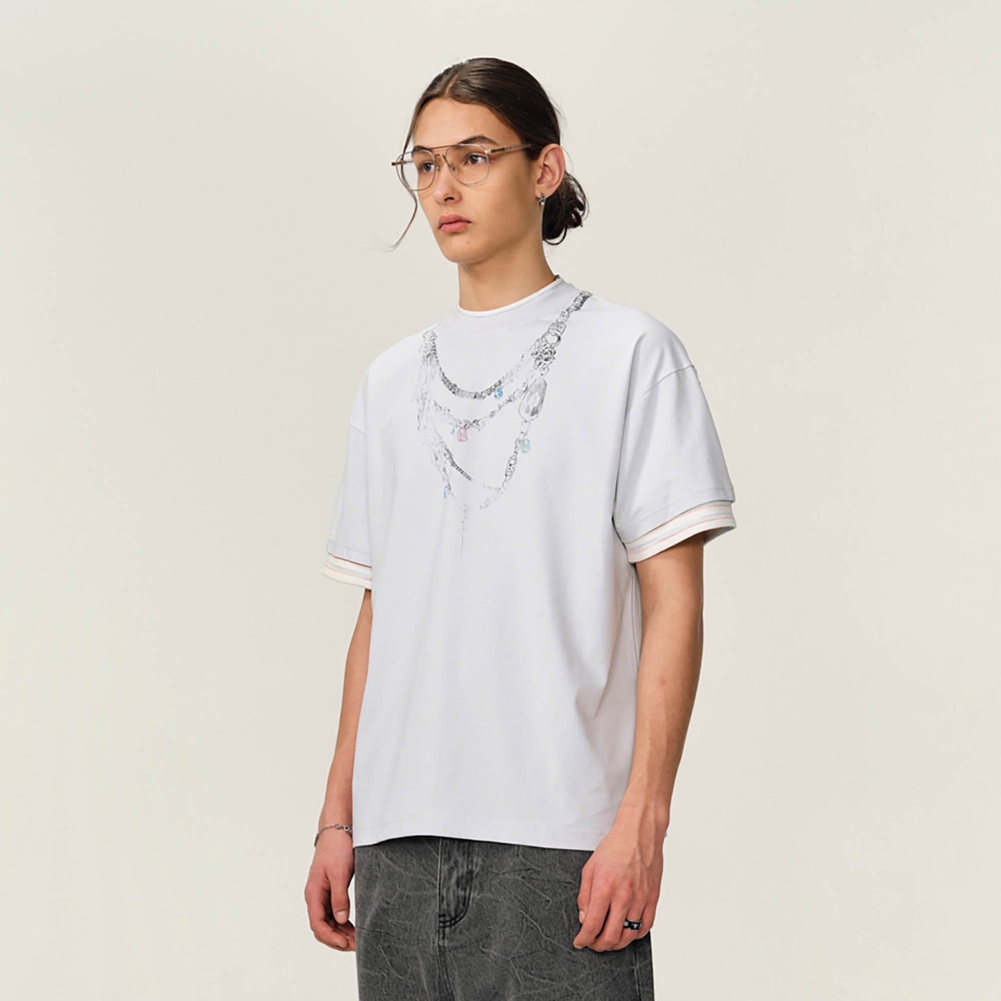 OVDY Chain Graphic Layered Sorona T-Shirt, premium urban and streetwear designers apparel on PROJECTISR.com, OVDY