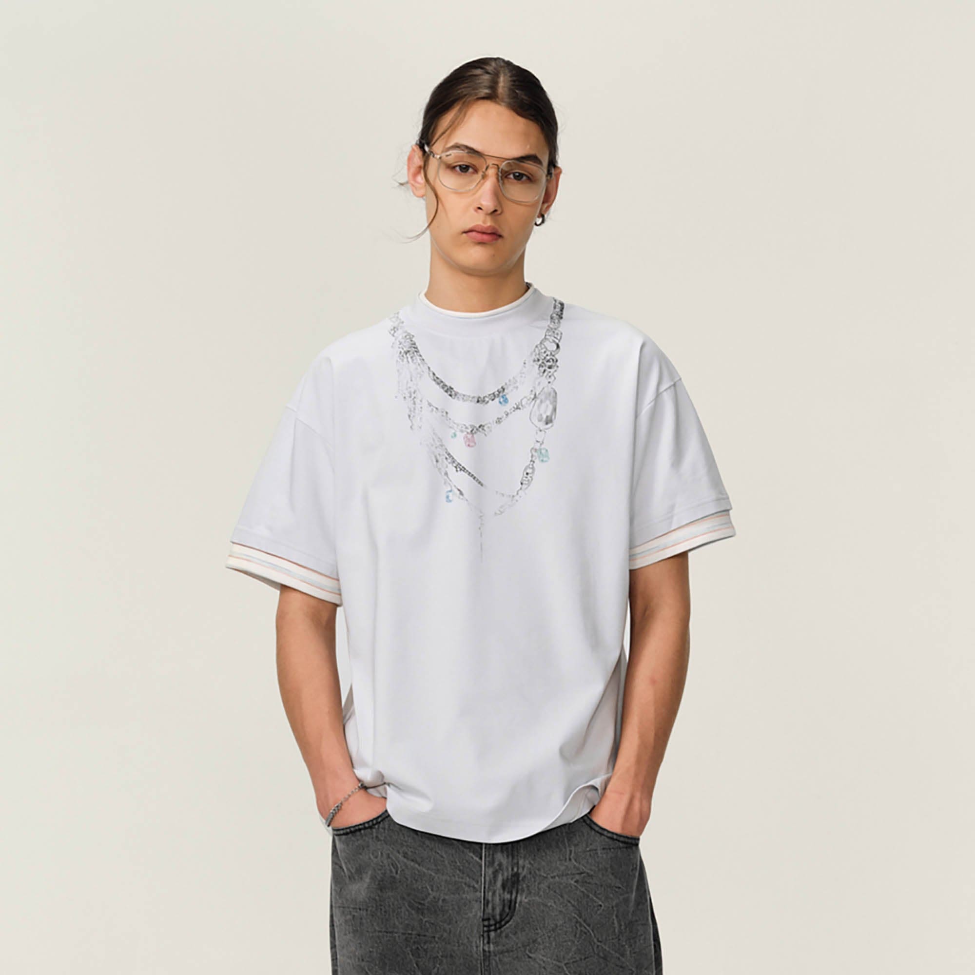 OVDY Chain Graphic Layered Sorona T-Shirt, premium urban and streetwear designers apparel on PROJECTISR.com, OVDY