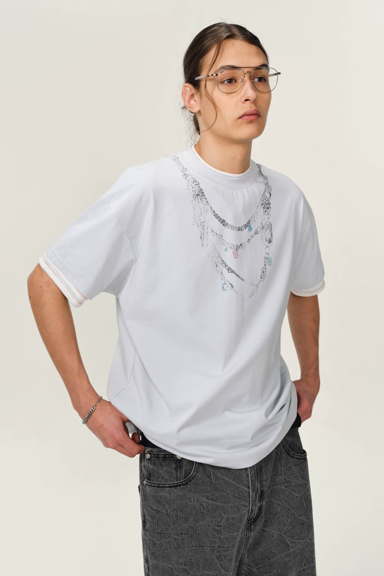 OVDY Chain Graphic Layered Sorona T-Shirt, premium urban and streetwear designers apparel on PROJECTISR.com, OVDY