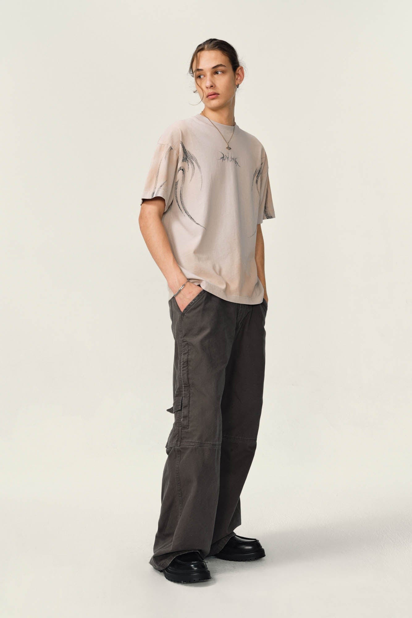 OVDY Tribal Flame Smoke-Washed T-Shirt, premium urban and streetwear designers apparel on PROJECTISR.com, OVDY