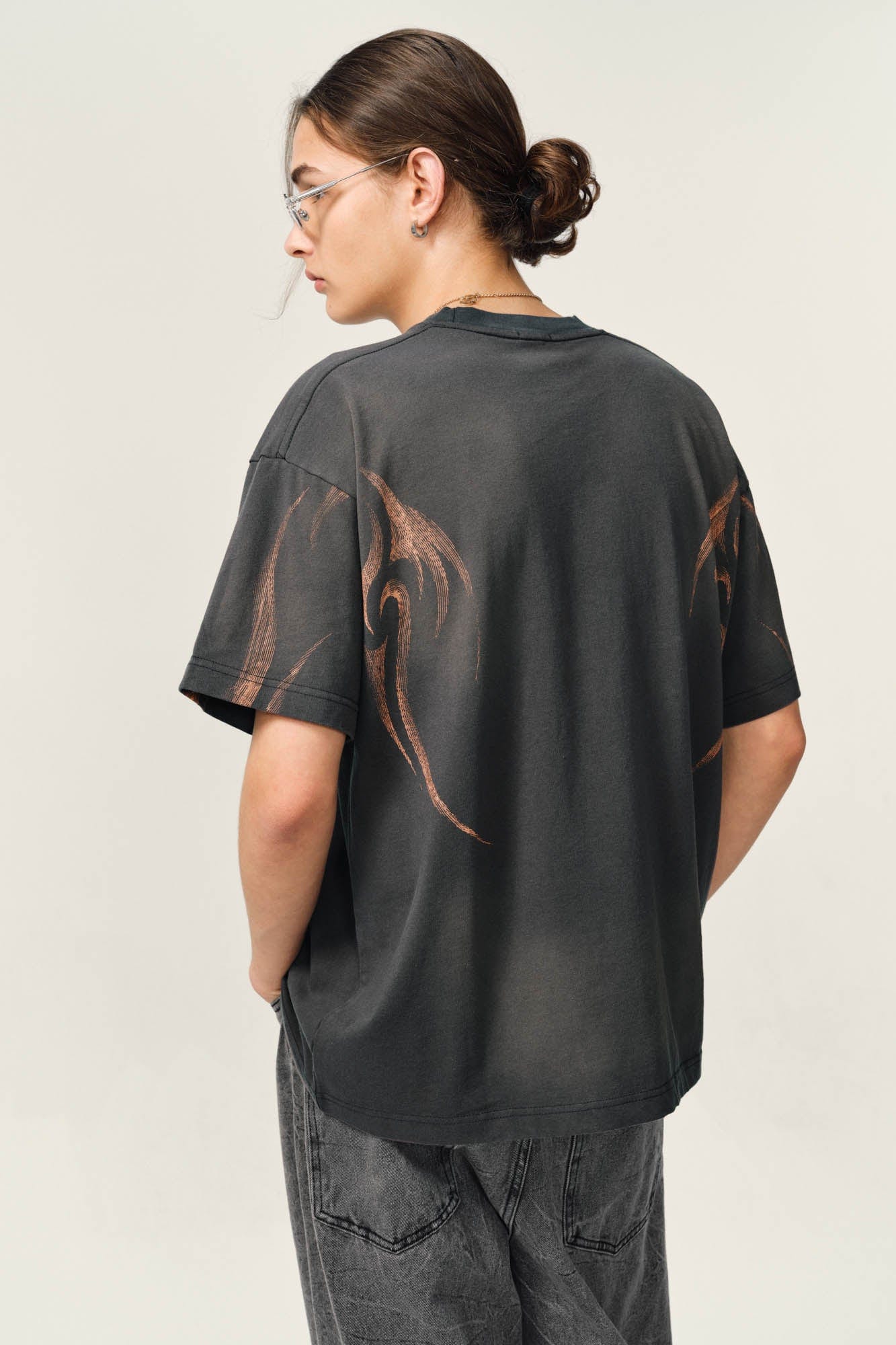 OVDY Tribal Flame Smoke-Washed T-Shirt, premium urban and streetwear designers apparel on PROJECTISR.com, OVDY
