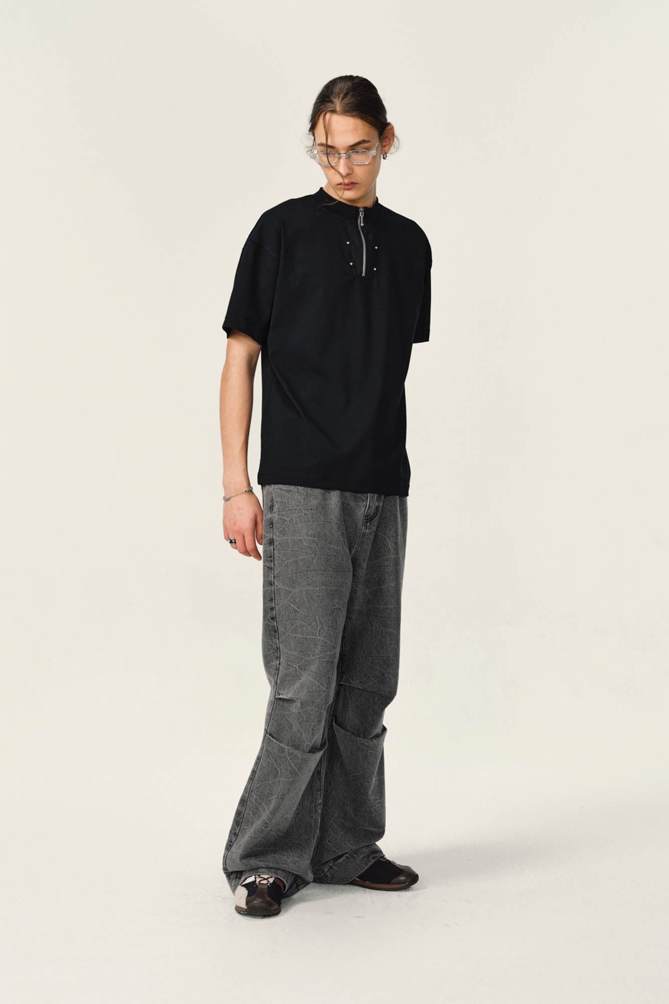 OVDY Half-Zip Rivet Sorona T-Shirt, premium urban and streetwear designers apparel on PROJECTISR.com, OVDY
