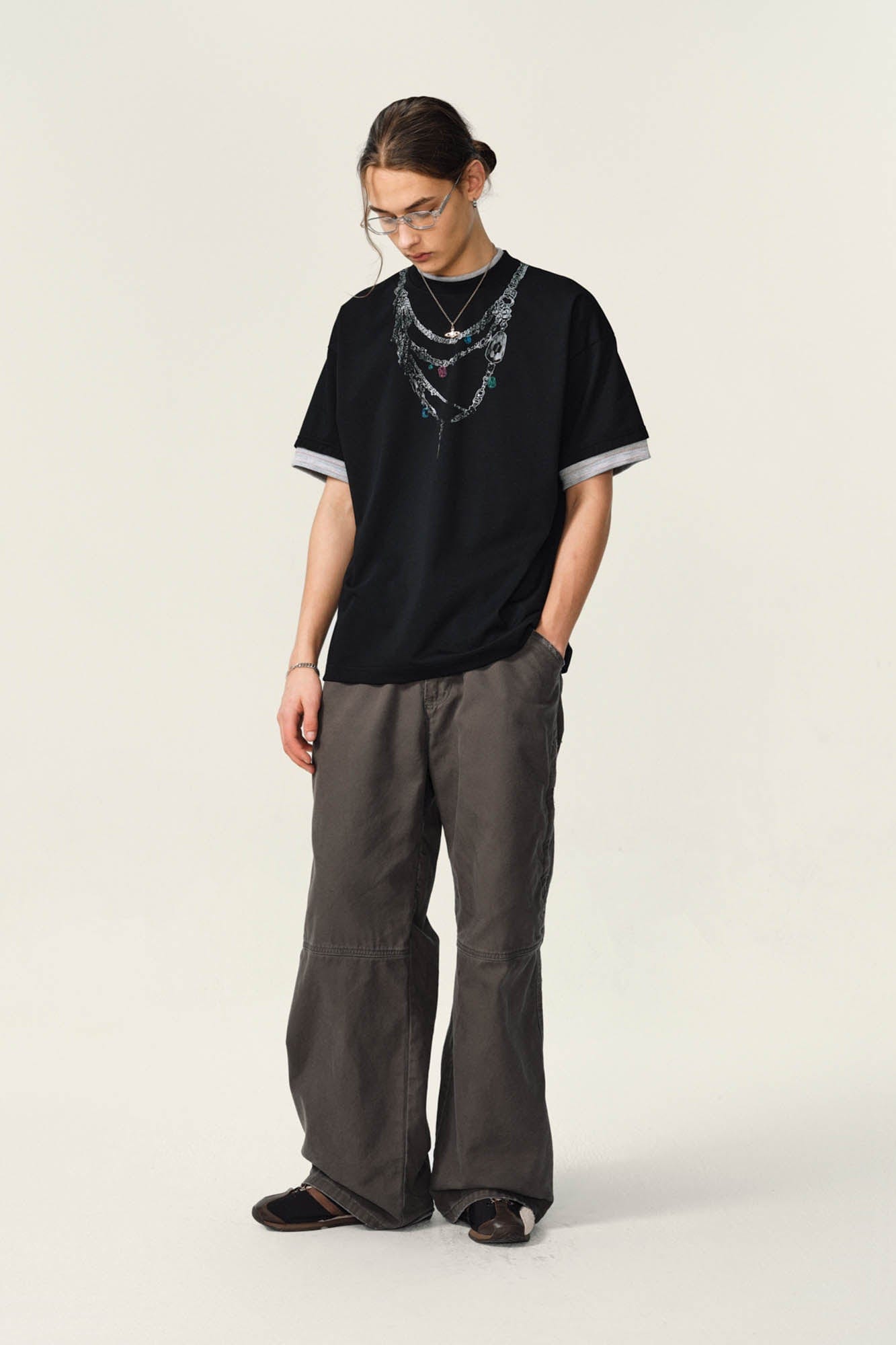 OVDY Chain Graphic Layered Sorona T-Shirt, premium urban and streetwear designers apparel on PROJECTISR.com, OVDY