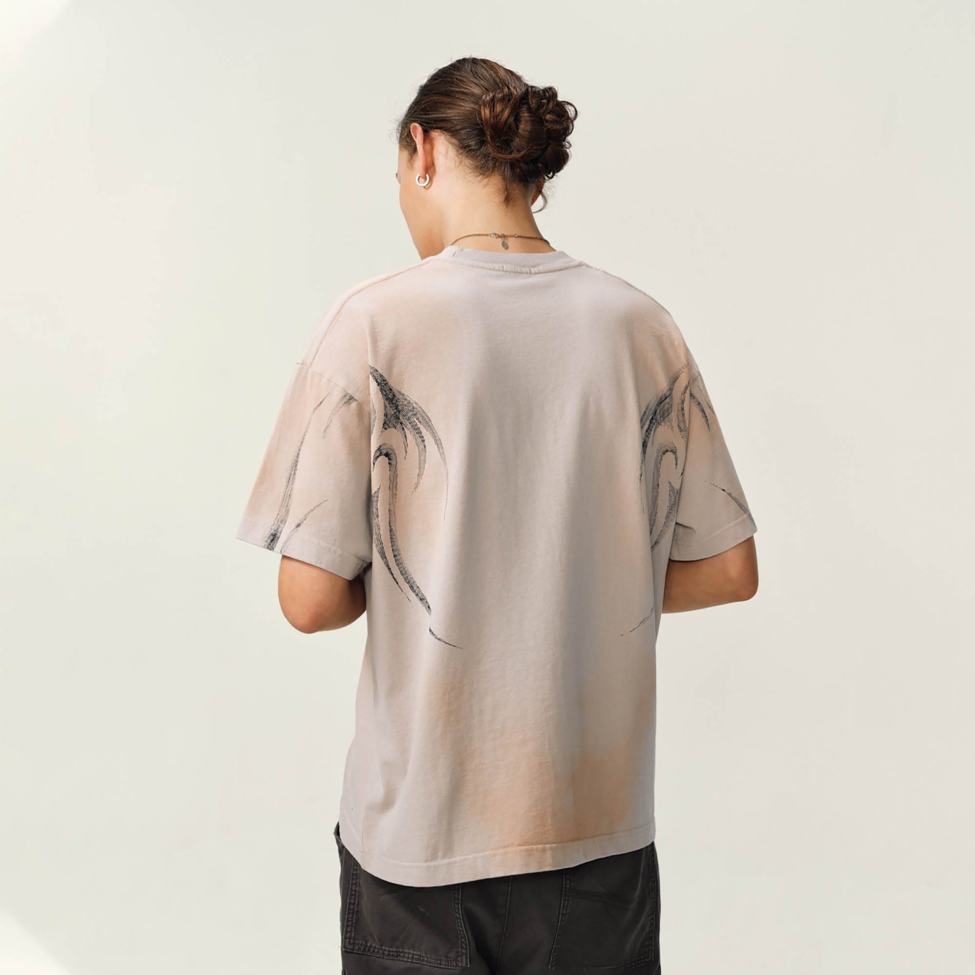 OVDY Tribal Flame Smoke-Washed T-Shirt, premium urban and streetwear designers apparel on PROJECTISR.com, OVDY