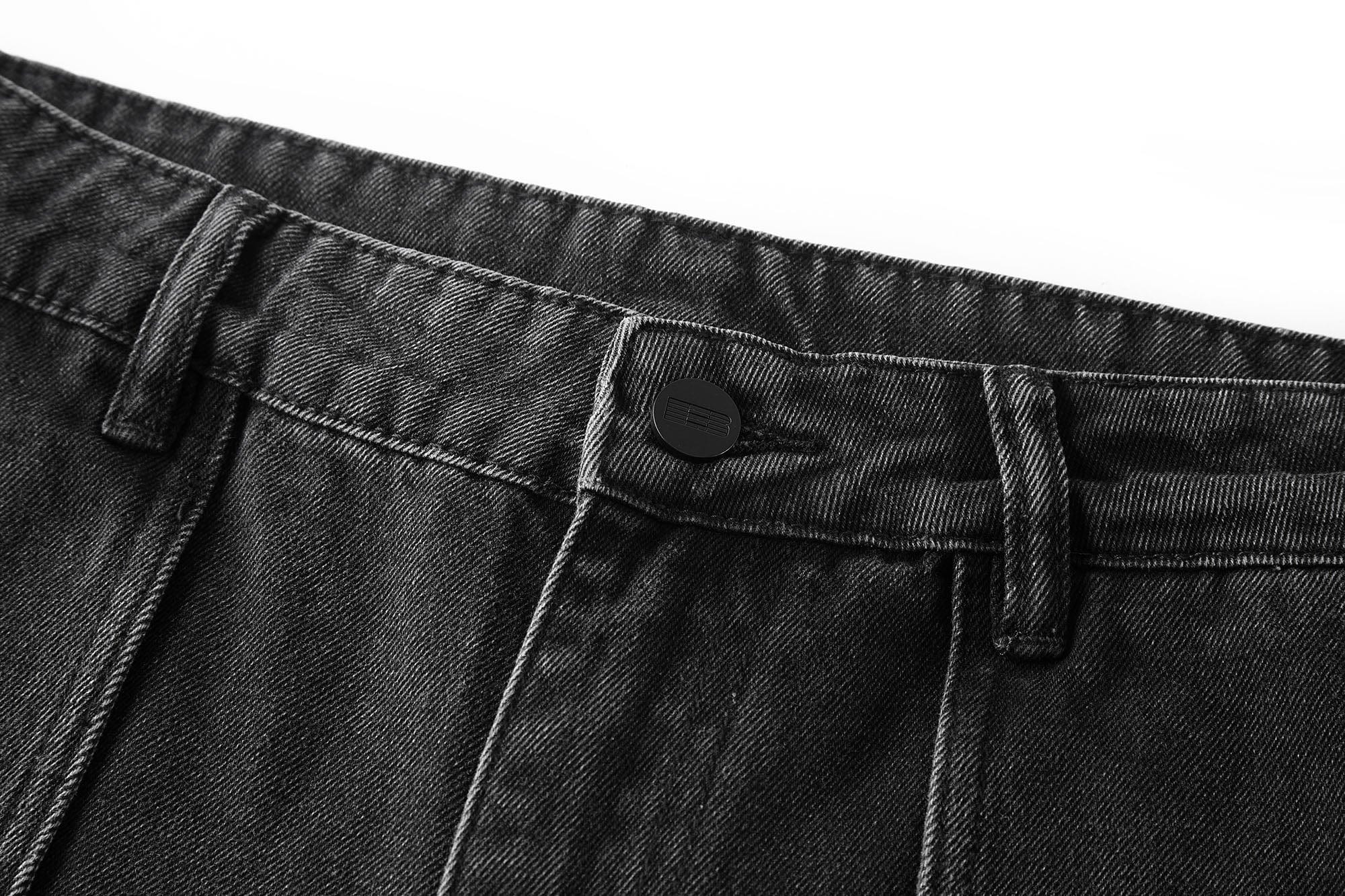 BONELESS Crinkled Embroidered Straight-Leg Jeans, premium urban and streetwear designers apparel on PROJECTISR.com, BONELESS