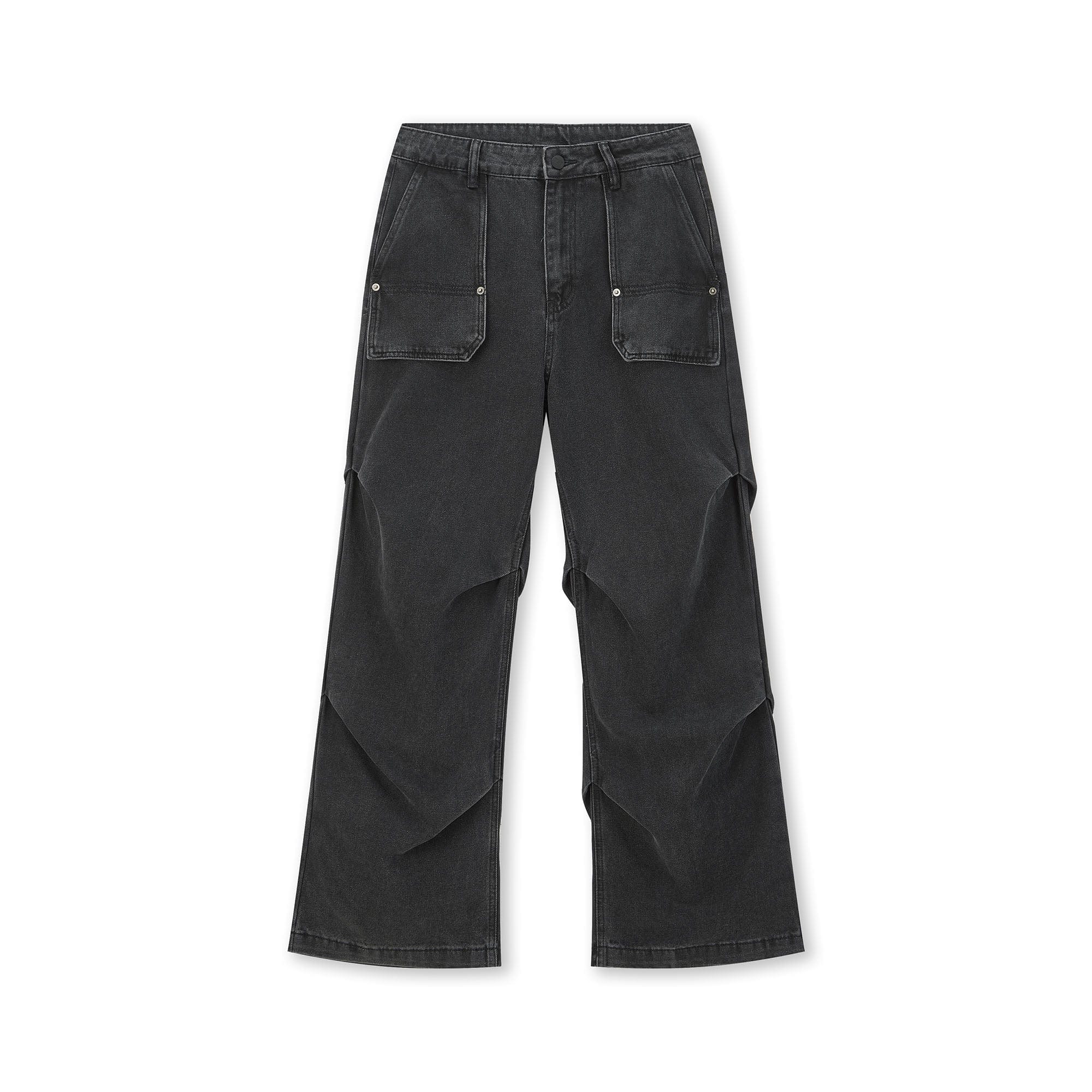BONELESS Crinkled Embroidered Straight-Leg Jeans, premium urban and streetwear designers apparel on PROJECTISR.com, BONELESS