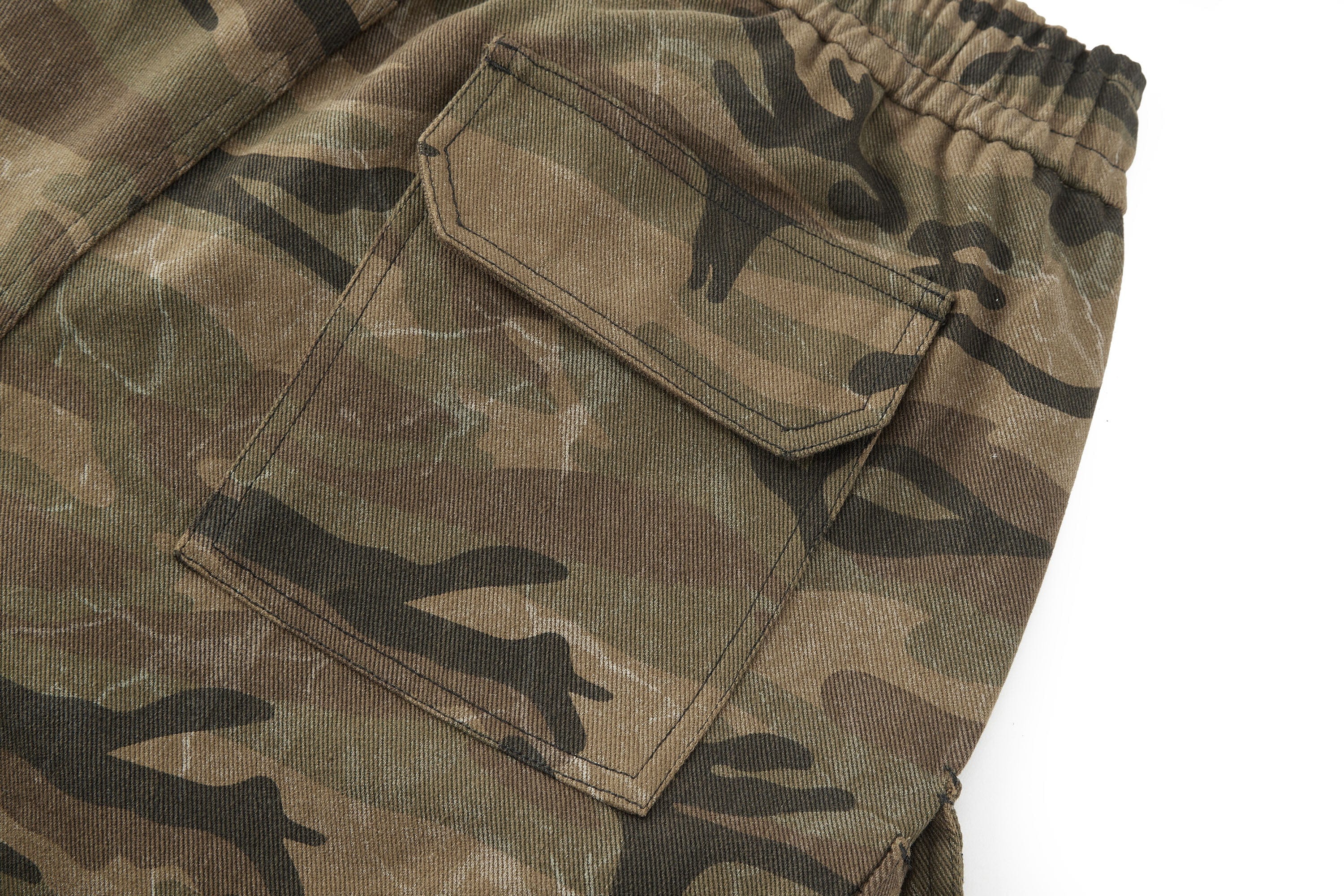 BONELESS Camo Graffiti Drawstring Shorts, premium urban and streetwear designers apparel on PROJECTISR.com, BONELESS