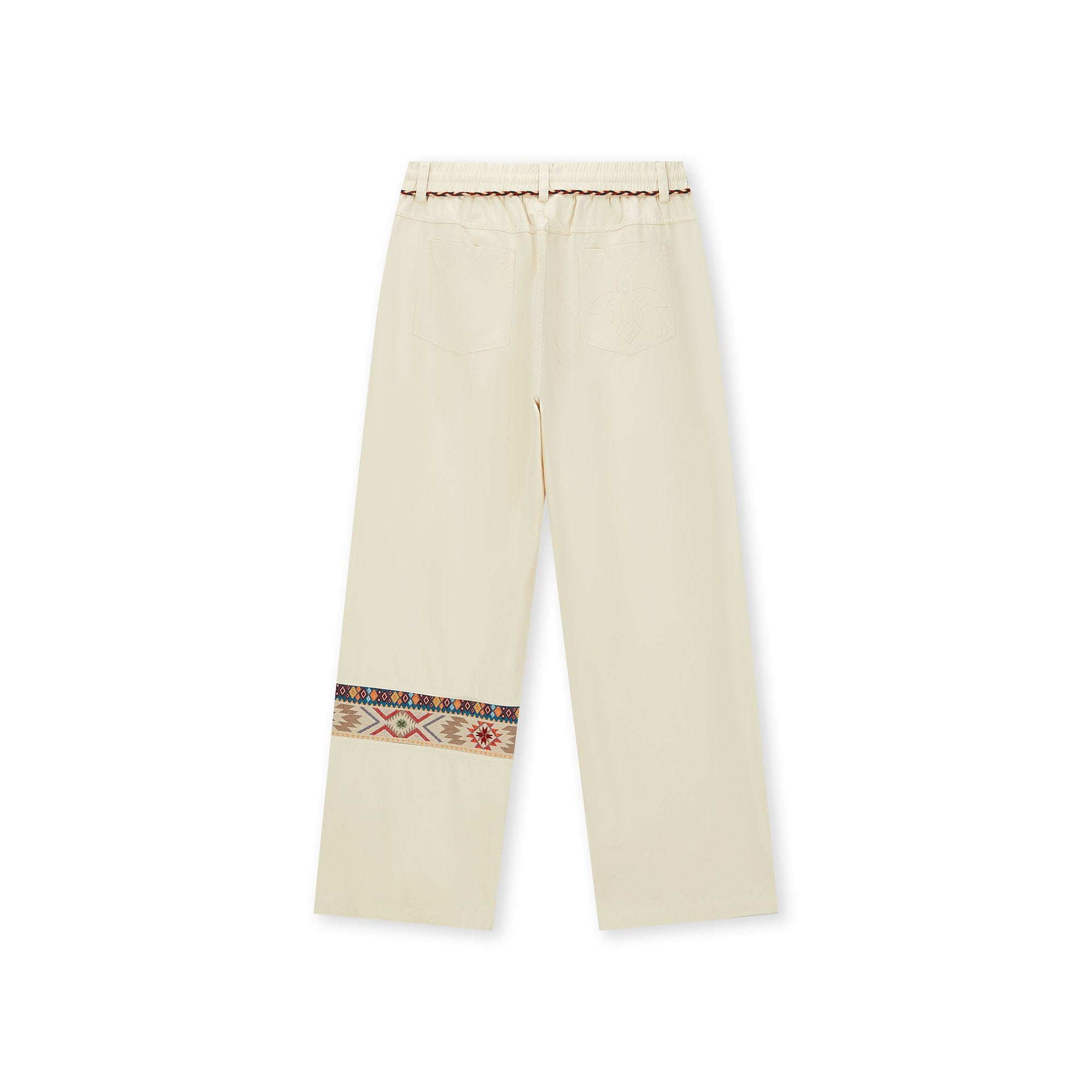 BONELESS Ethnic Embroidered Webbing Beaded Drawstring Pants, premium urban and streetwear designers apparel on PROJECTISR.com, BONELESS