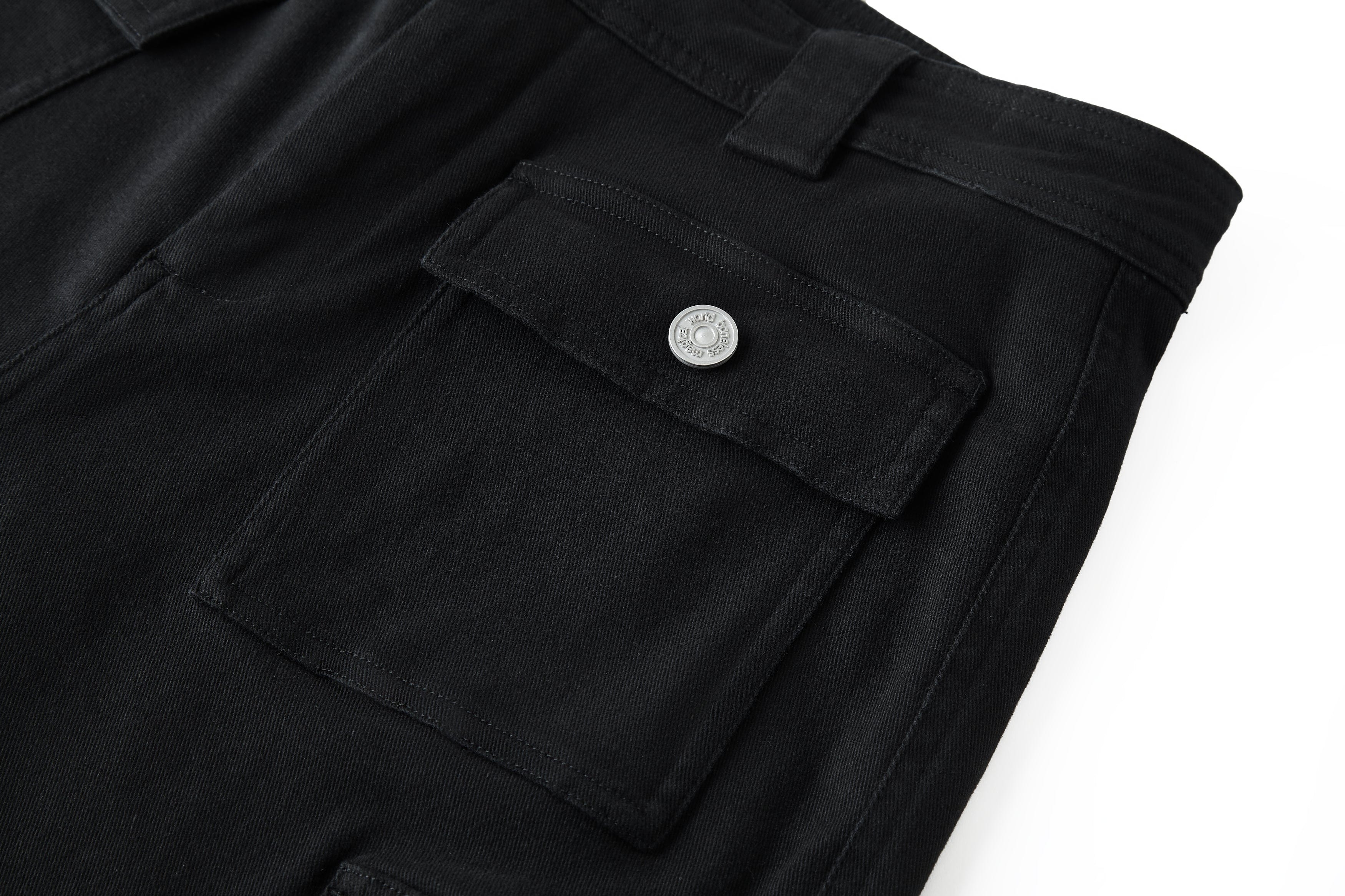 BONELESS Multi-Pocket Embroidered Patchwork Straight-Leg Shorts