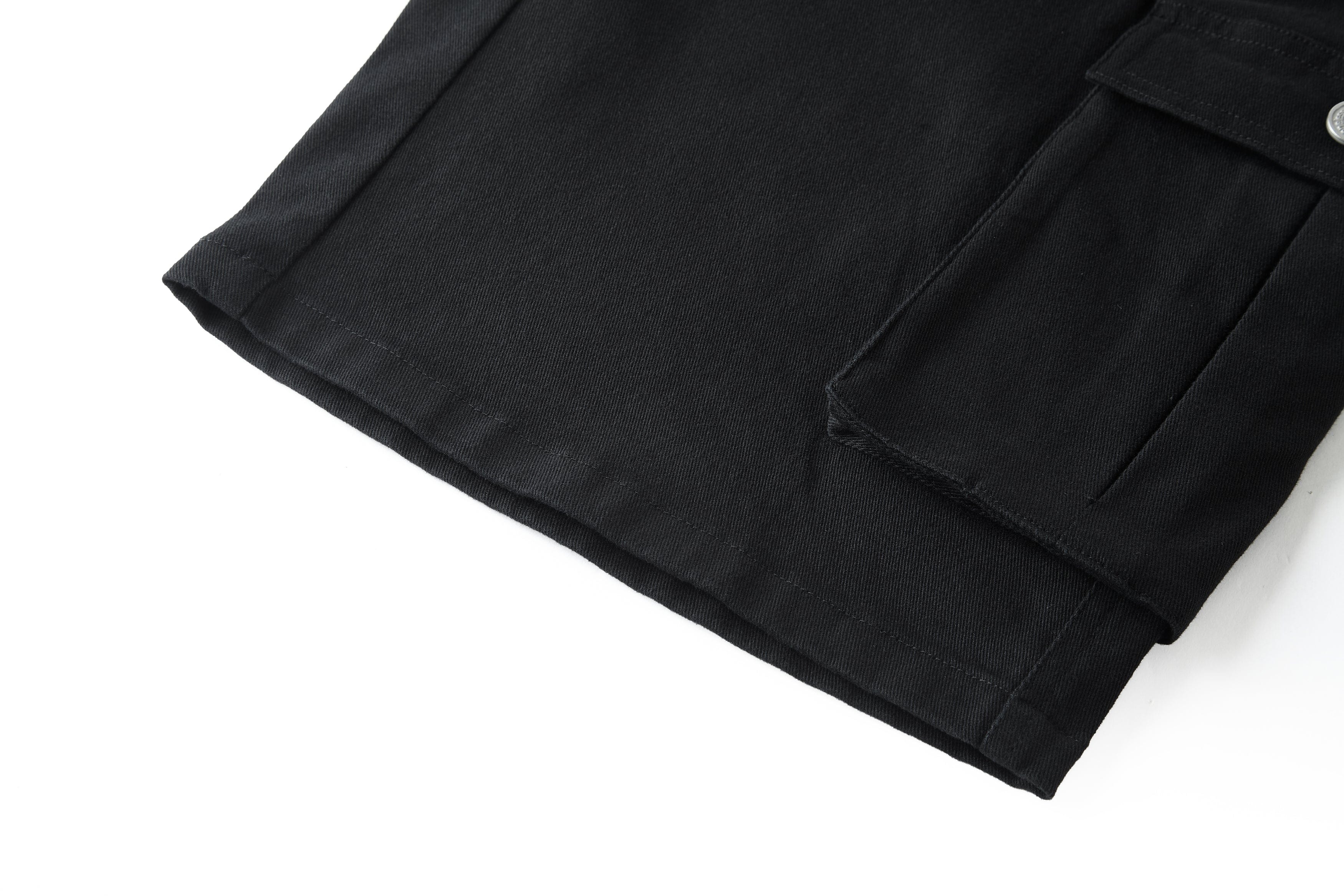 BONELESS Multi-Pocket Embroidered Patchwork Straight-Leg Shorts