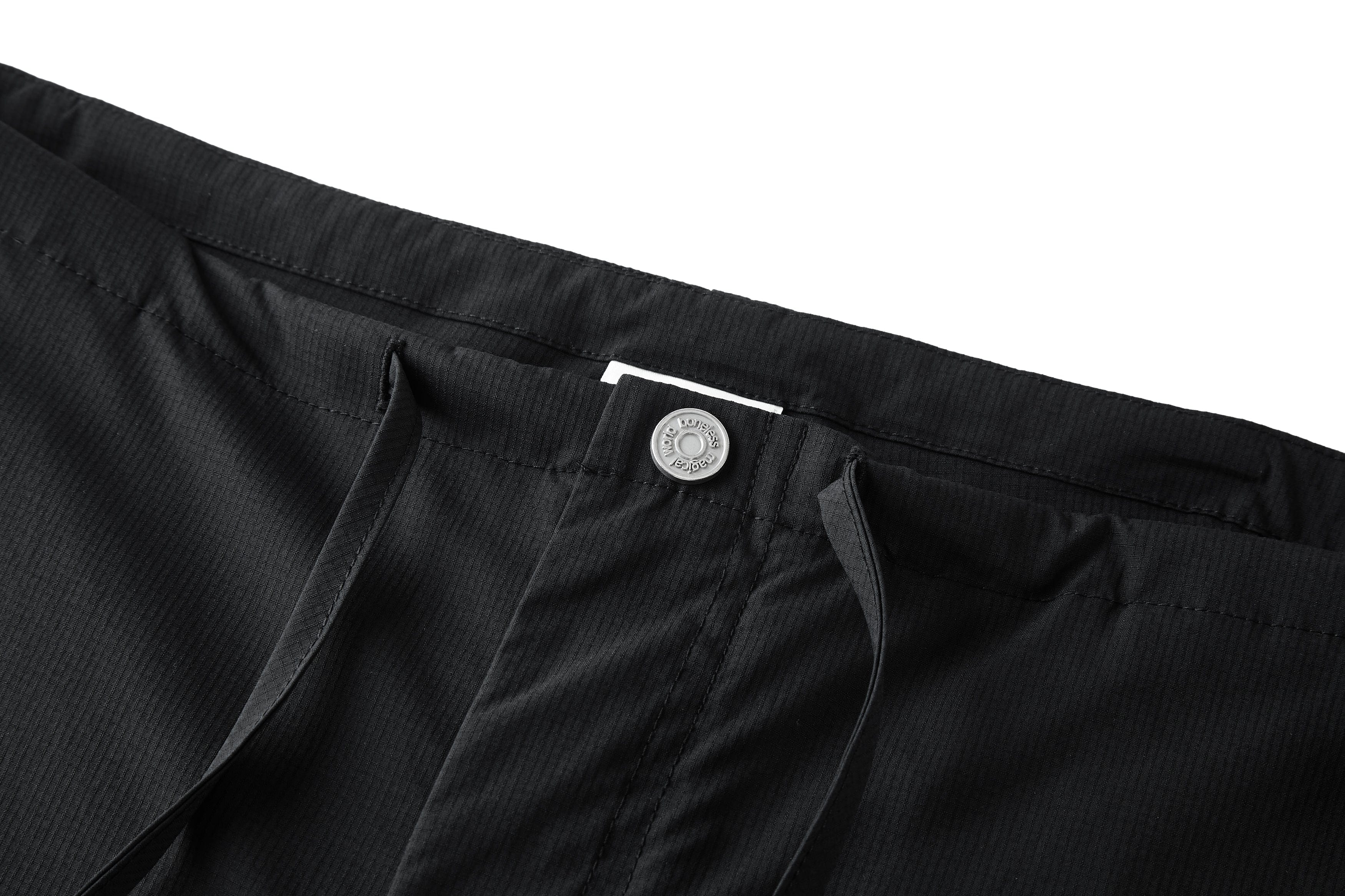 BONELESS Lace-Up Multi-Pocket Drawstring Parachute Pants