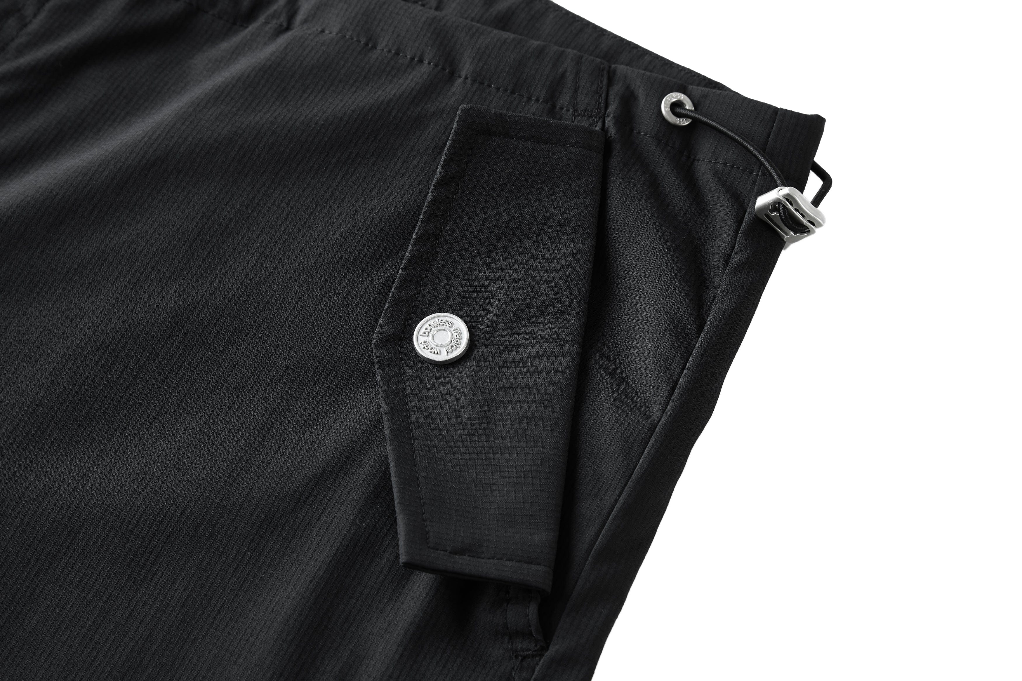 BONELESS Lace-Up Multi-Pocket Drawstring Parachute Pants