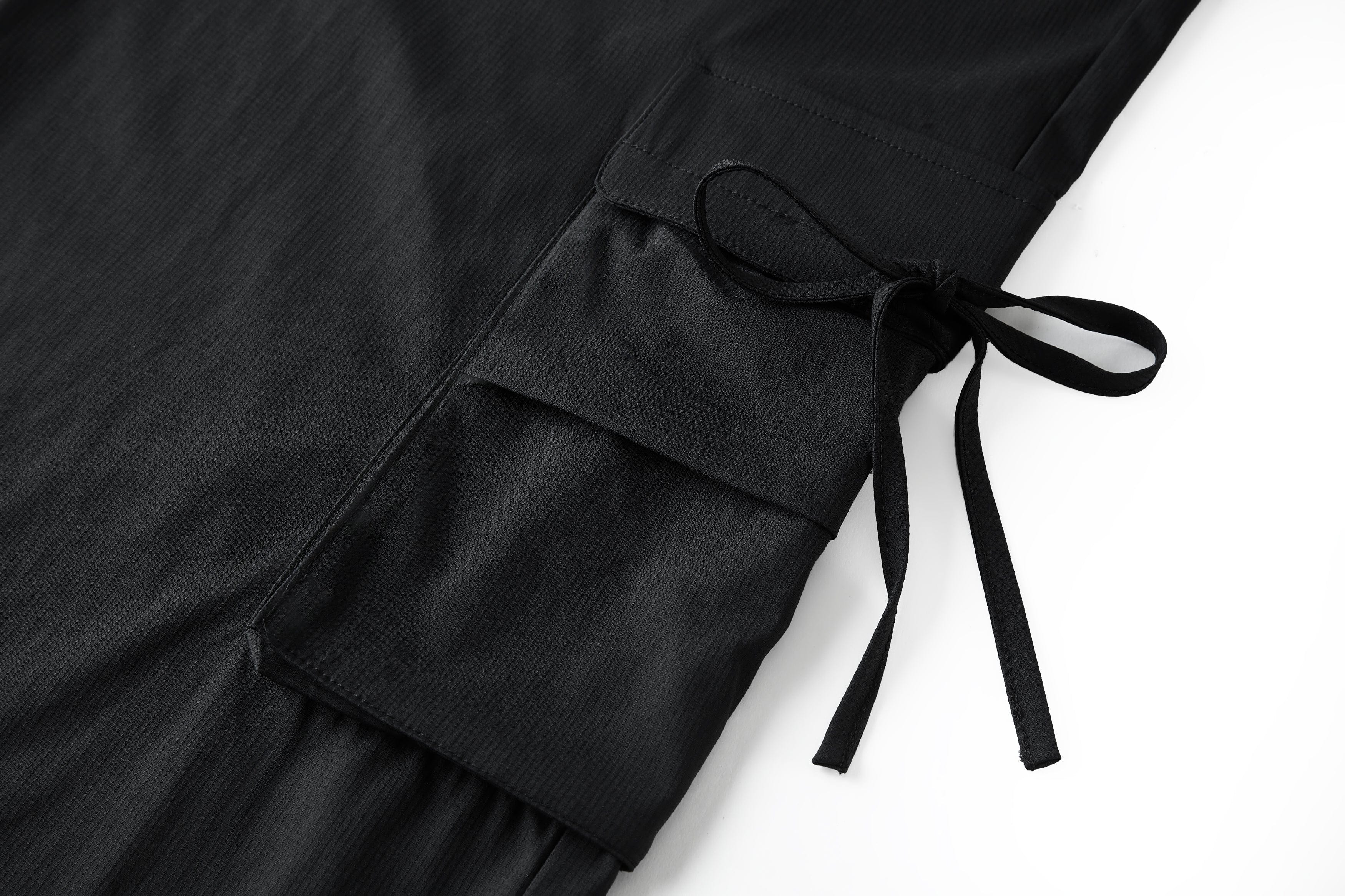BONELESS Lace-Up Multi-Pocket Drawstring Parachute Pants