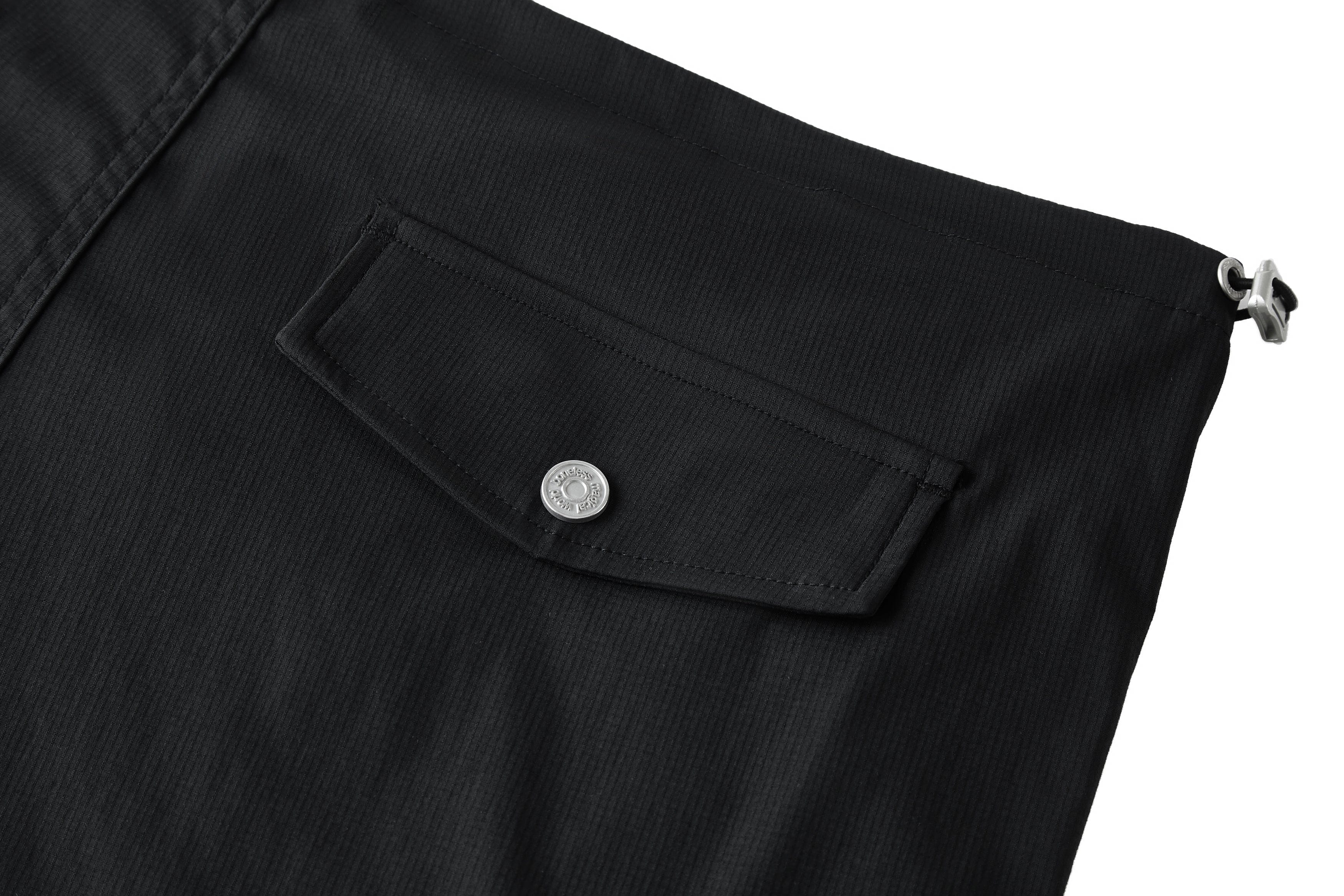 BONELESS Lace-Up Multi-Pocket Drawstring Parachute Pants