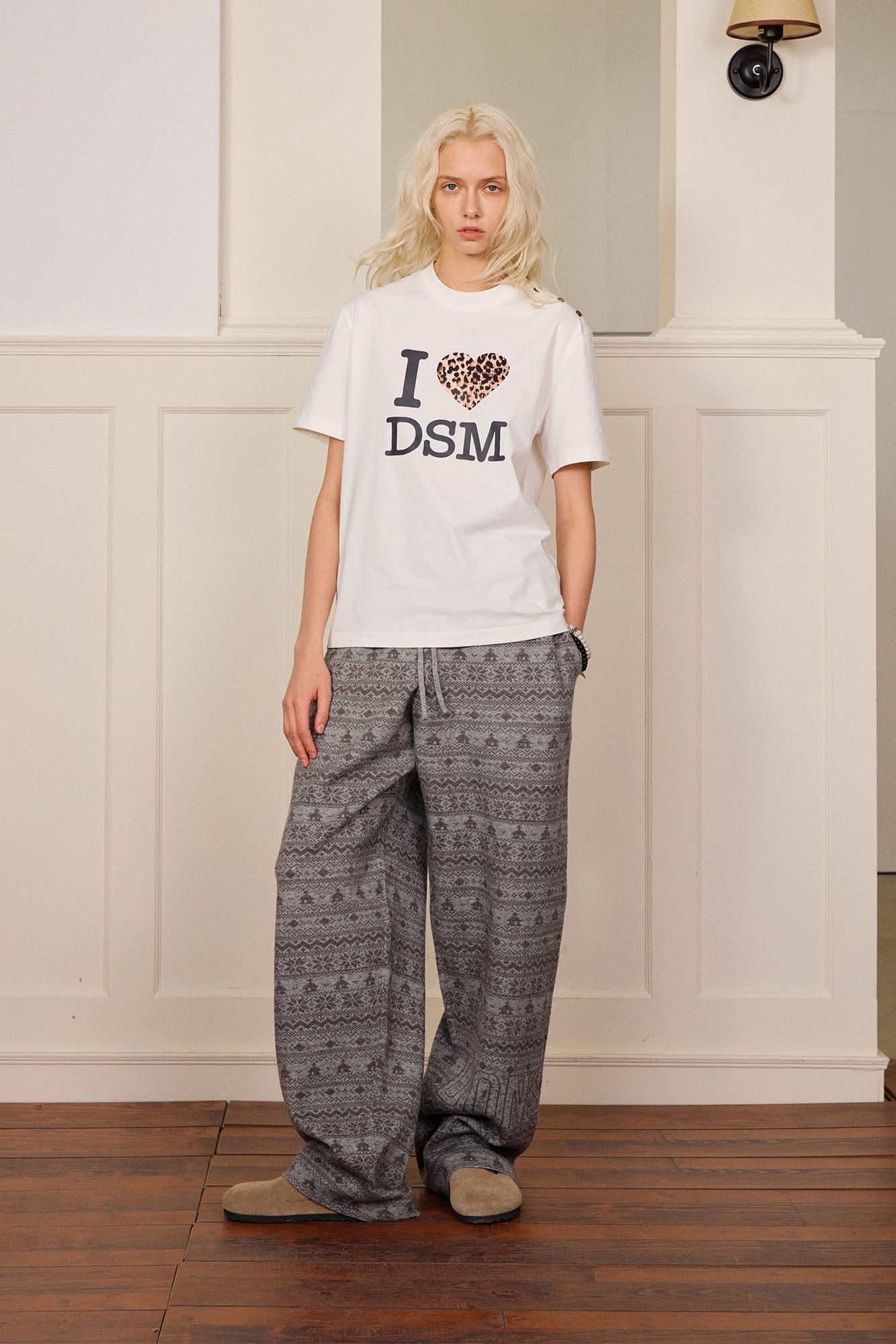 DONSMOKE Fair Isle Knit Wide-Leg Pants, premium urban and streetwear designers apparel on PROJECTISR.com, DONSMOKE
