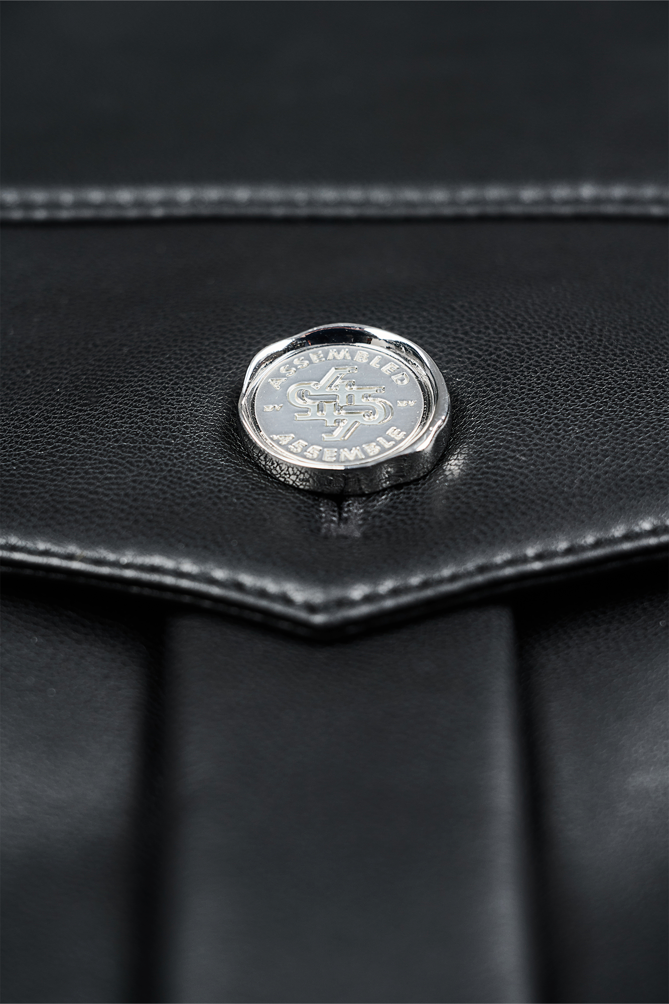 455EMBLE Faux Leather Panelled Epaulette Slim Shirt