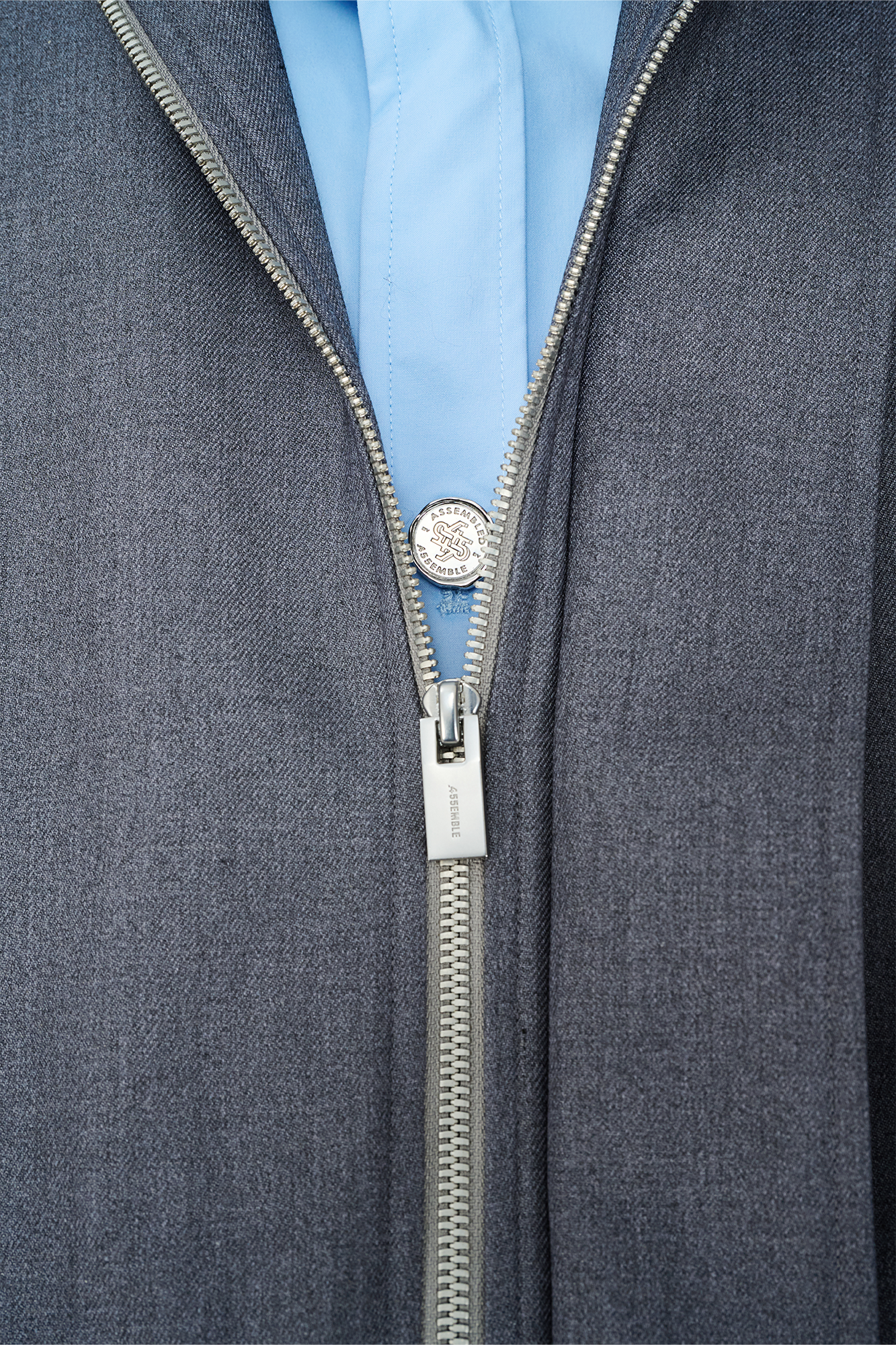 455EMBLE Double-Layered Stand-Collar Jacket