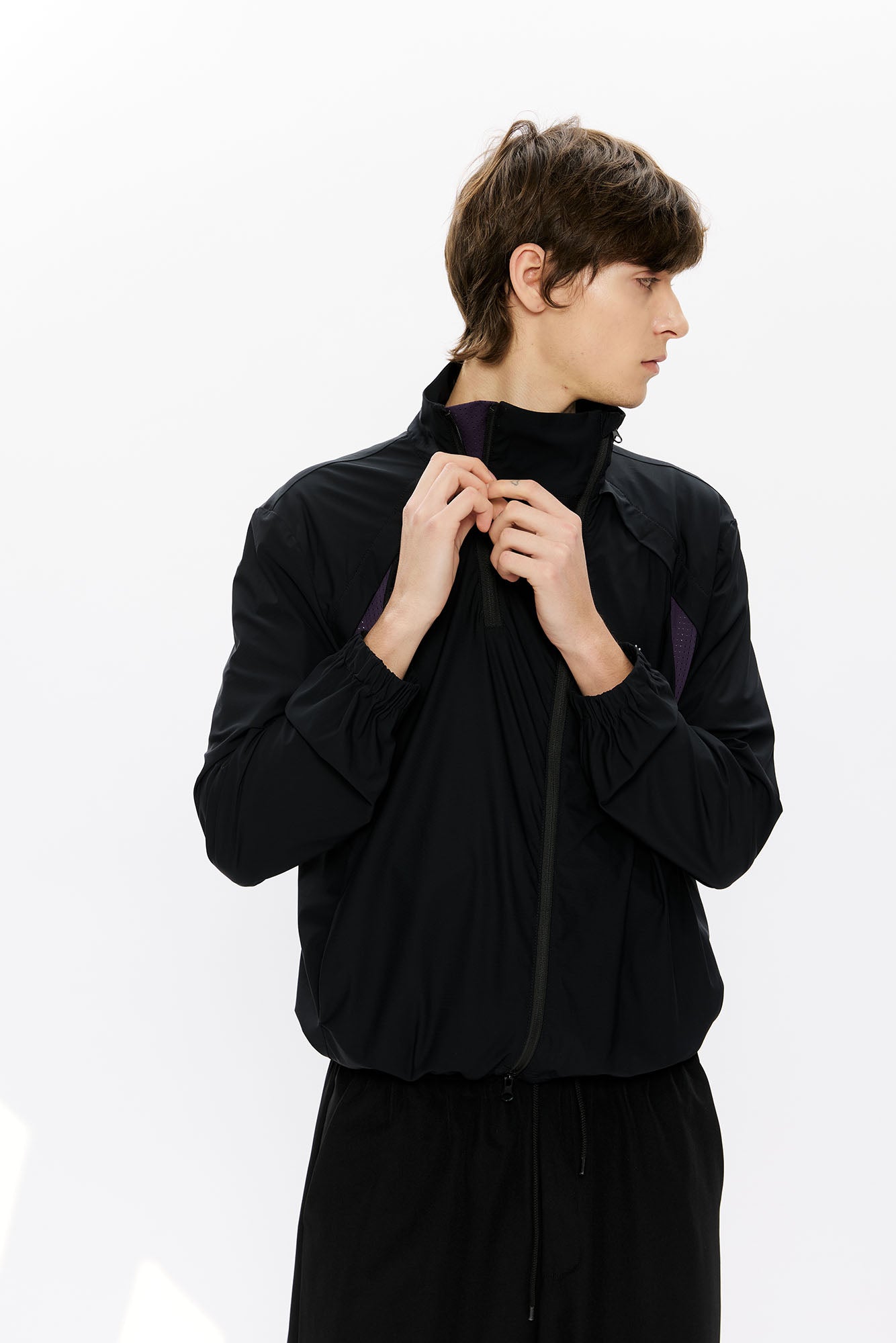 KREATE Asymmetrical Double-Zip High-Neck Hooded Jacket, premium urban and streetwear designers apparel on PROJECTISR.com, KREATE