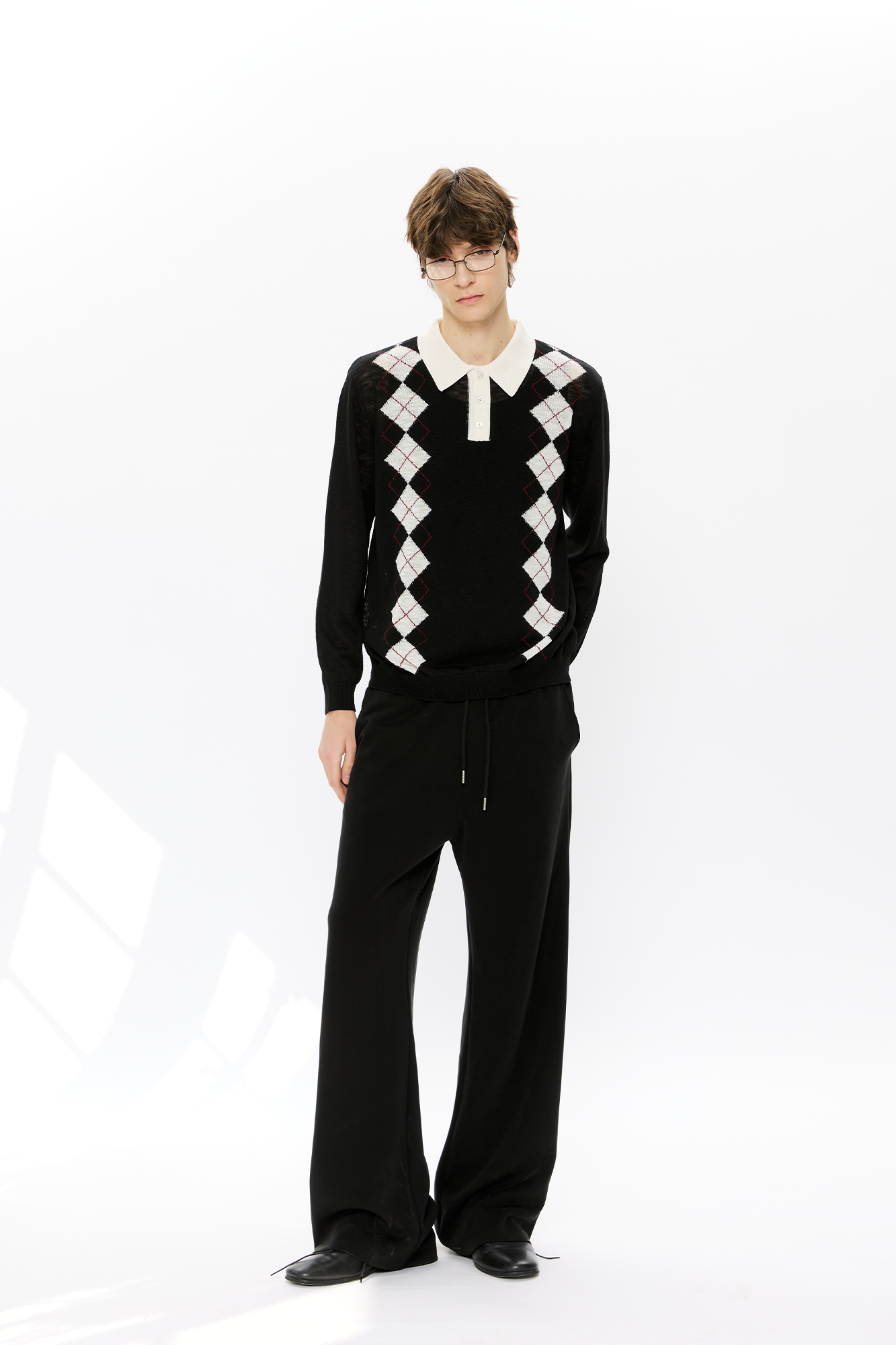 KREATE Retro Argyle Polo Sweater, premium urban and streetwear designers apparel on PROJECTISR.com, KREATE