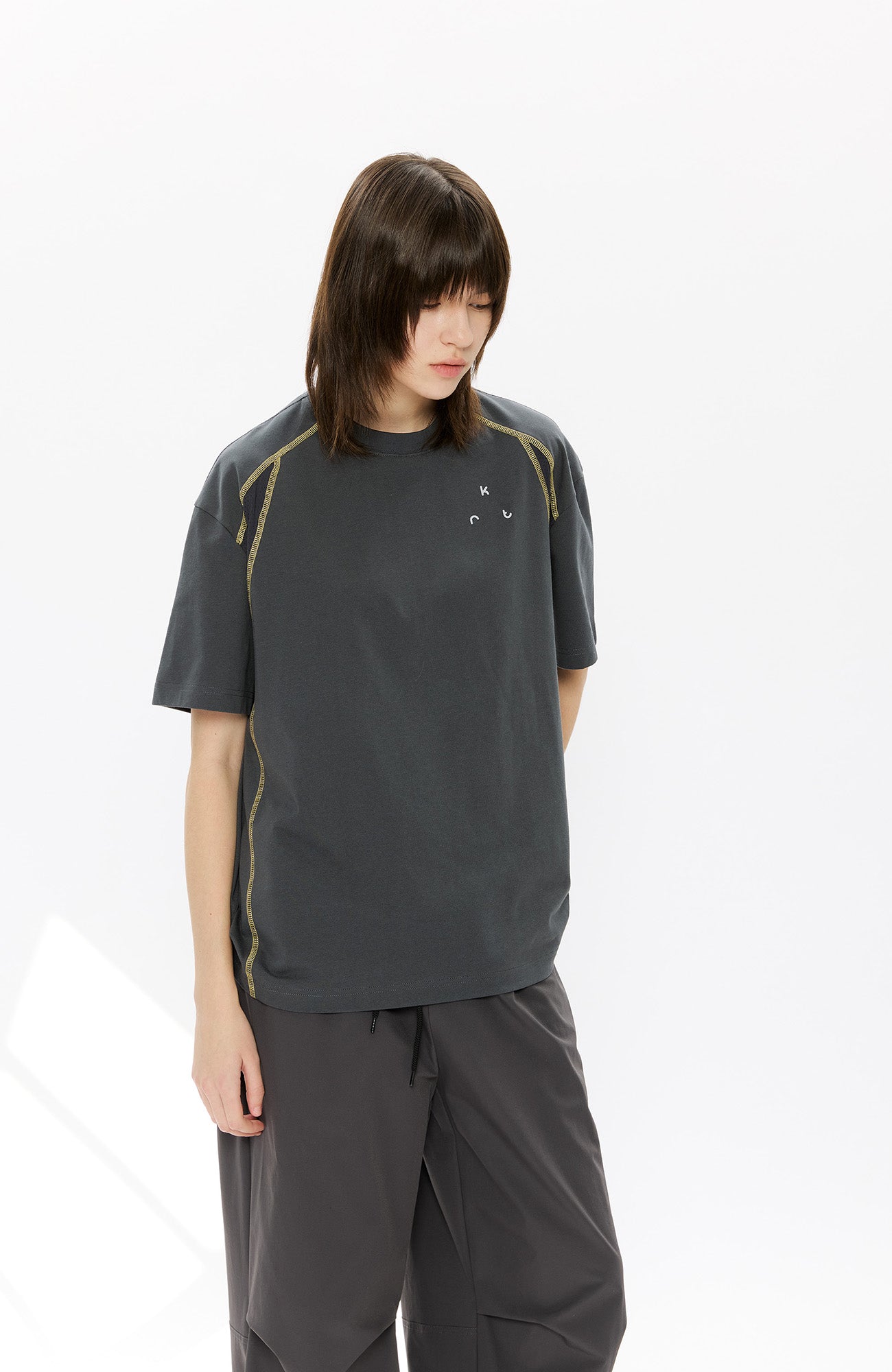 KREATE Contrast Saddle-Stitch Knit Tee, premium urban and streetwear designers apparel on PROJECTISR.com, KREATE