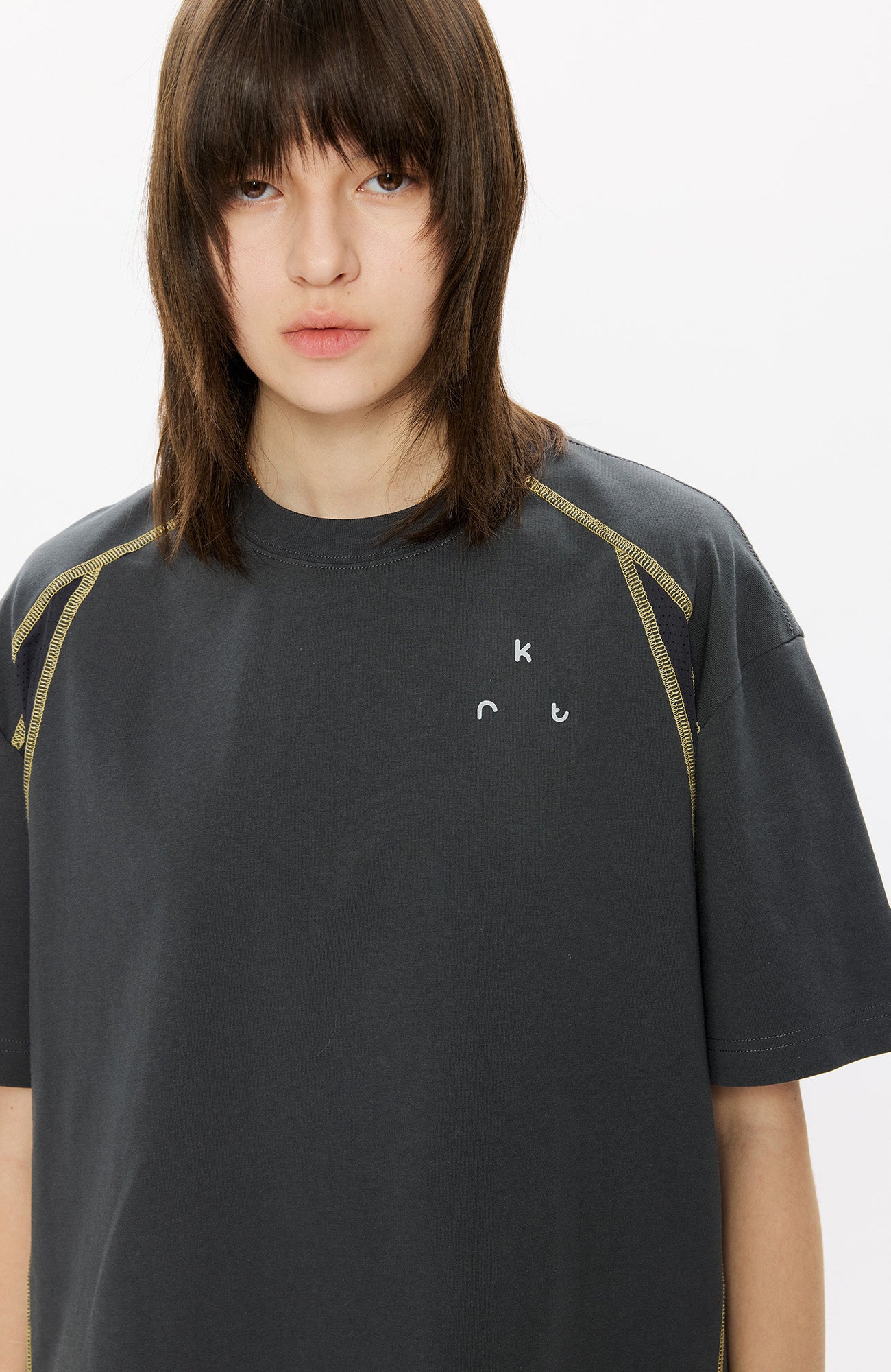 KREATE Contrast Saddle-Stitch Knit Tee, premium urban and streetwear designers apparel on PROJECTISR.com, KREATE