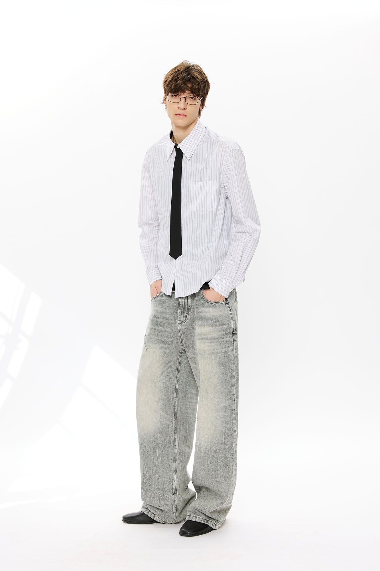 KREATE Whisker Washed Straight-Leg Jeans, premium urban and streetwear designers apparel on PROJECTISR.com, KREATE