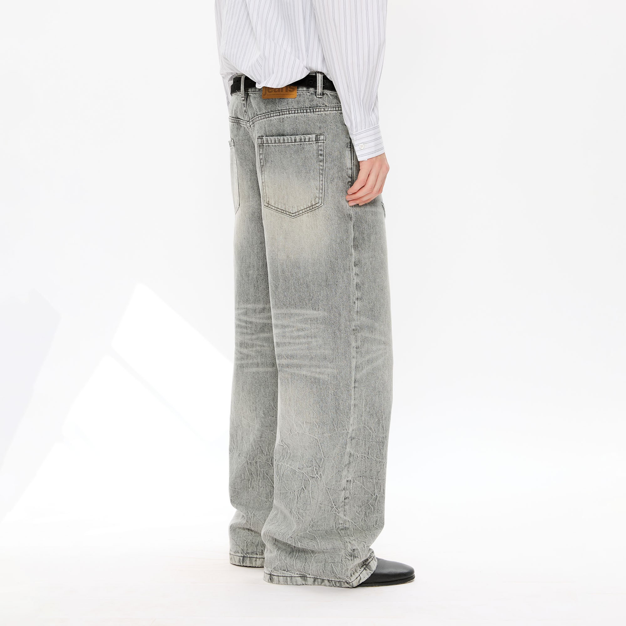 KREATE Whisker Washed Straight-Leg Jeans, premium urban and streetwear designers apparel on PROJECTISR.com, KREATE