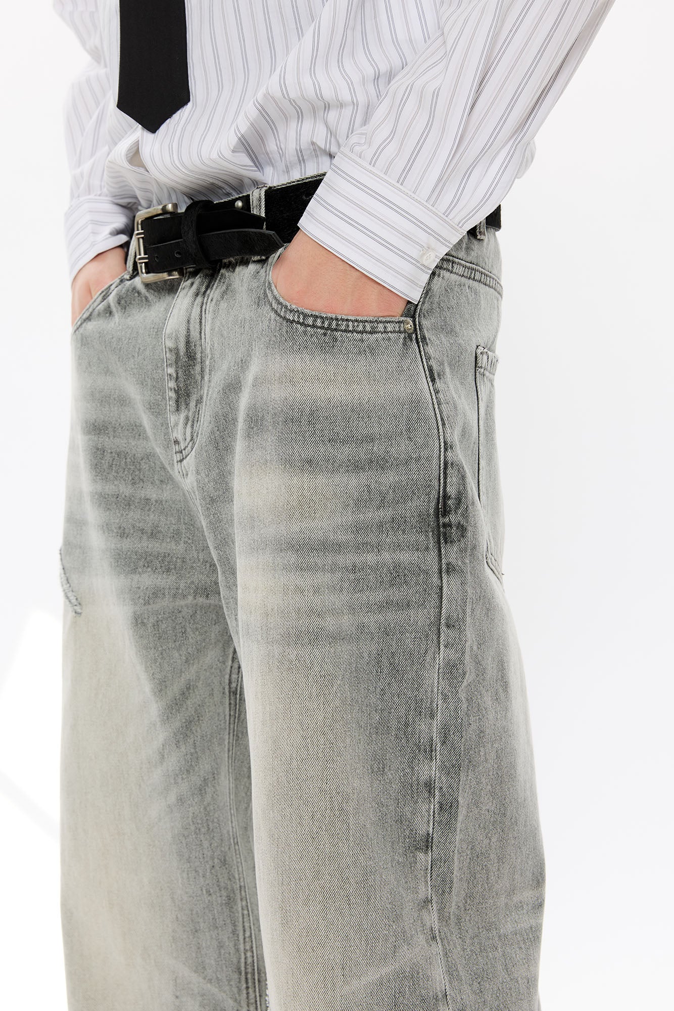 KREATE Whisker Washed Straight-Leg Jeans, premium urban and streetwear designers apparel on PROJECTISR.com, KREATE
