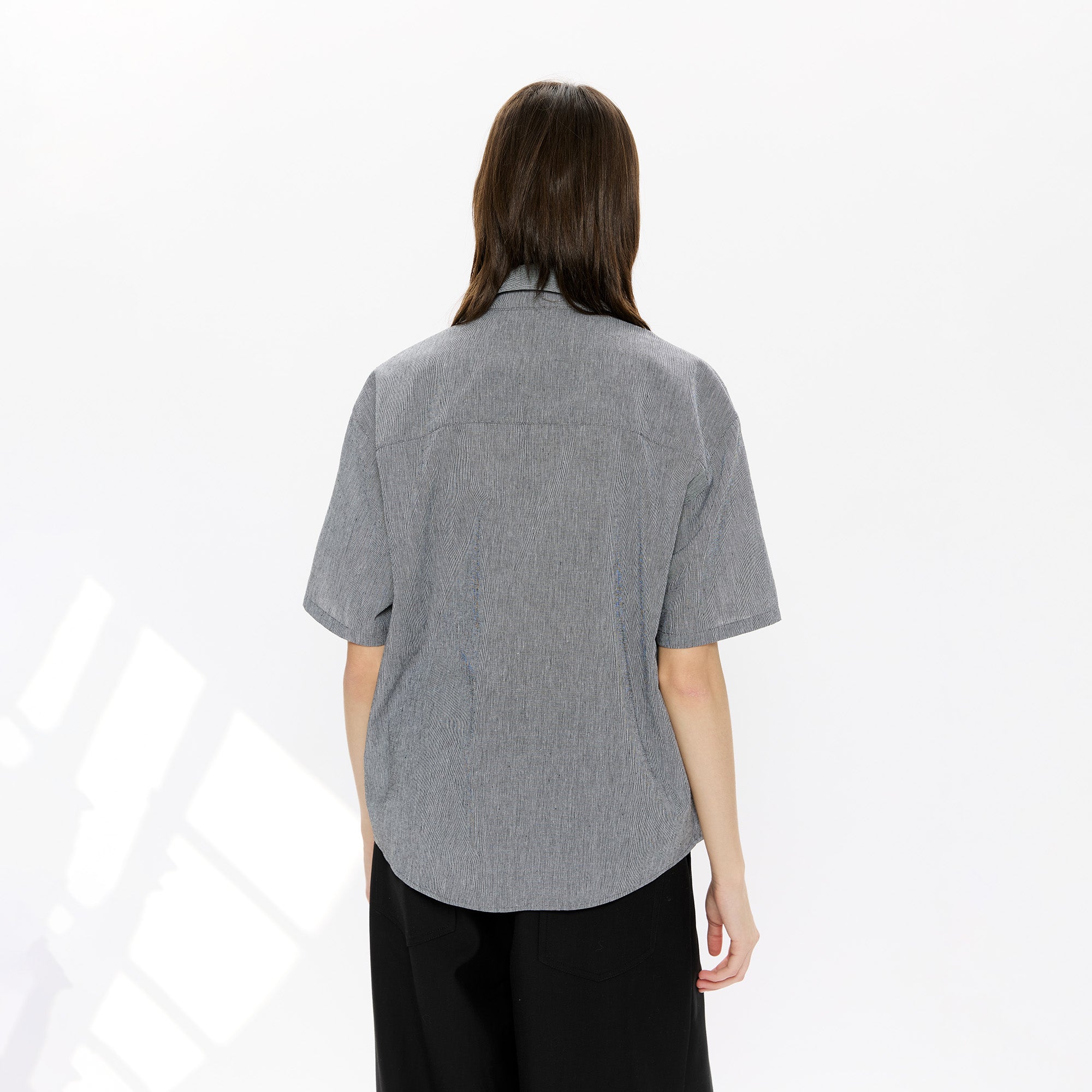 KREATE Layered-Collar Check Short Sleeve Shirt, premium urban and streetwear designers apparel on PROJECTISR.com, KREATE